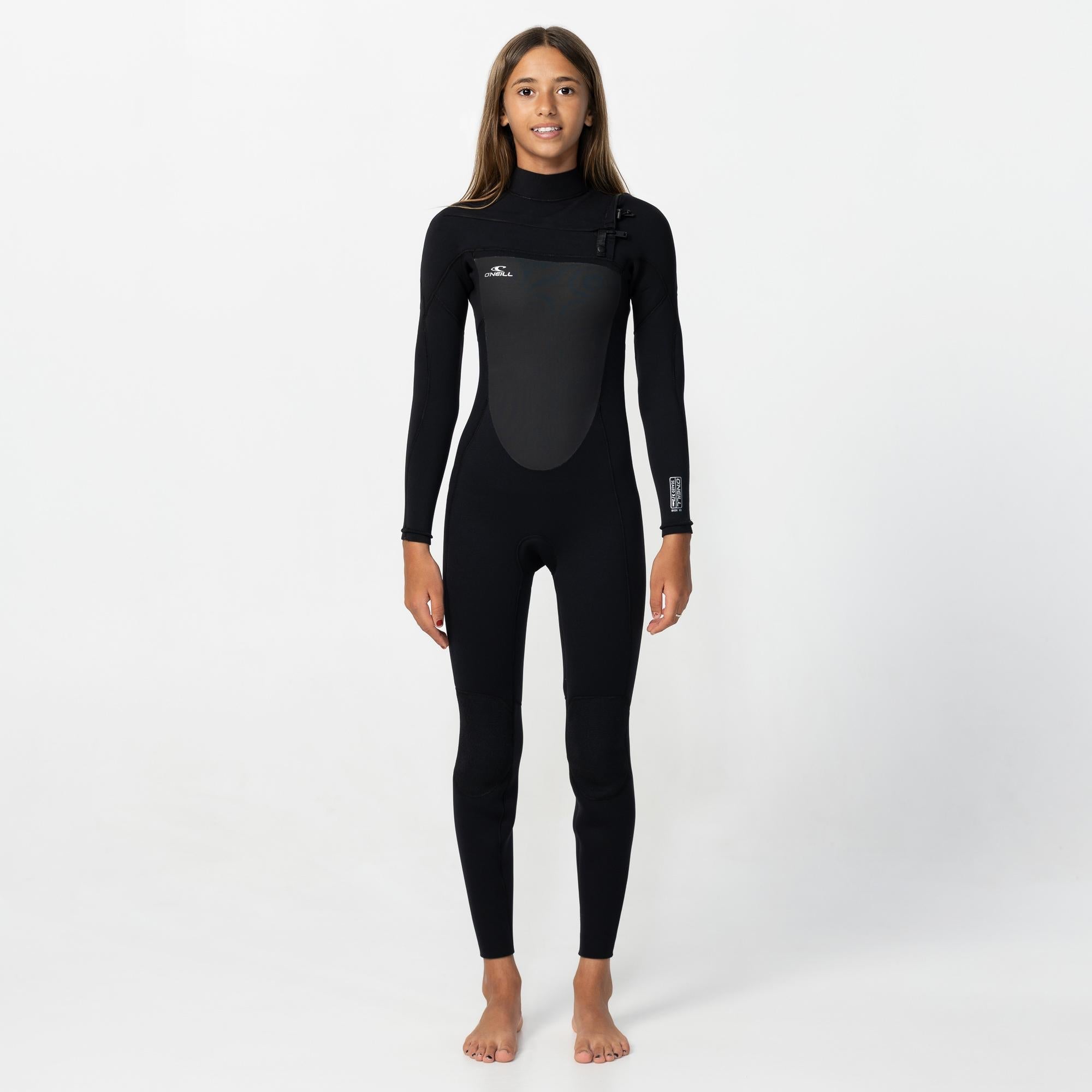 Kid's Focus 3/2mm Steamer Chest Zip Wetsuit - Black