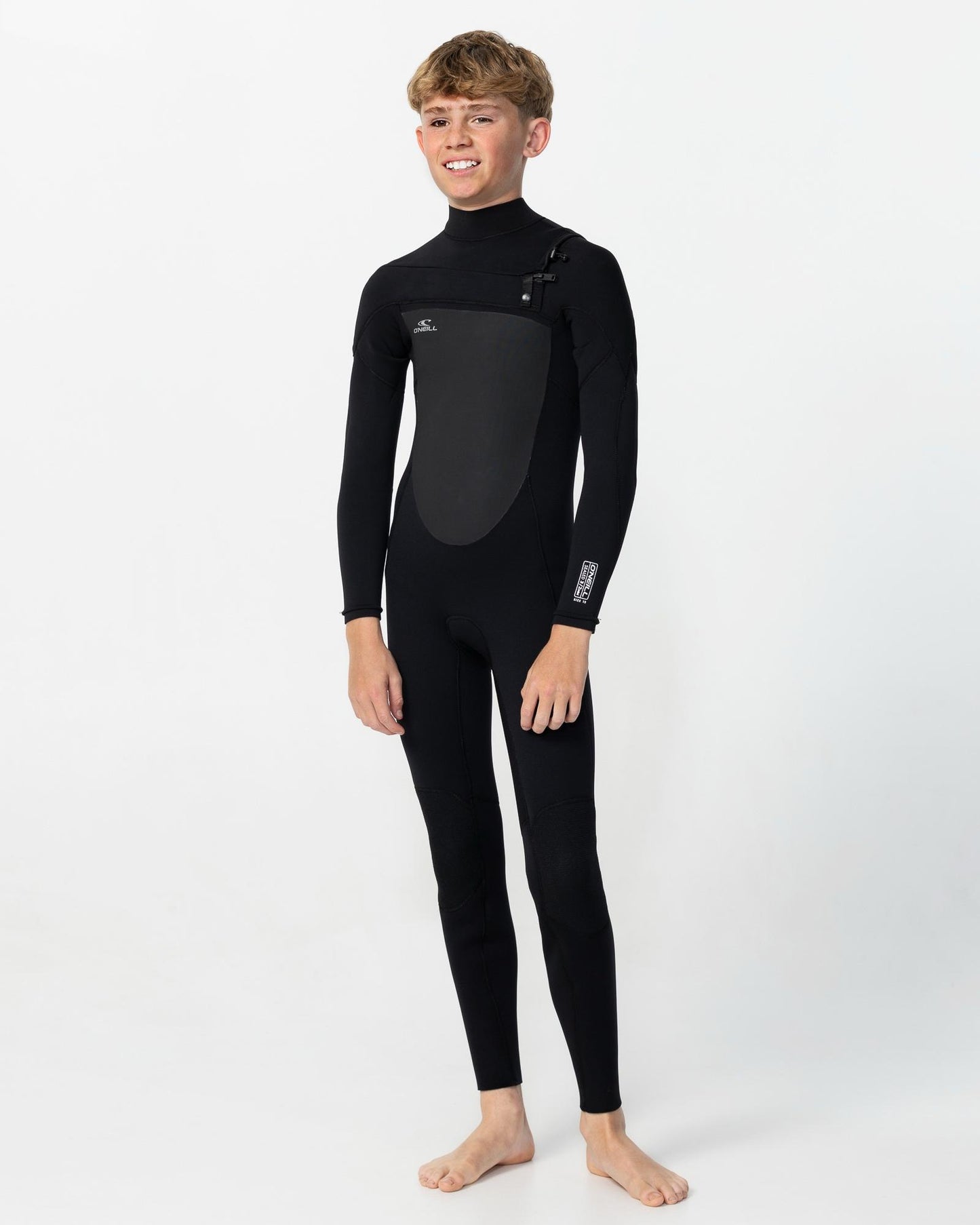 Kid's Focus 3/2mm Steamer Chest Zip Wetsuit - Black