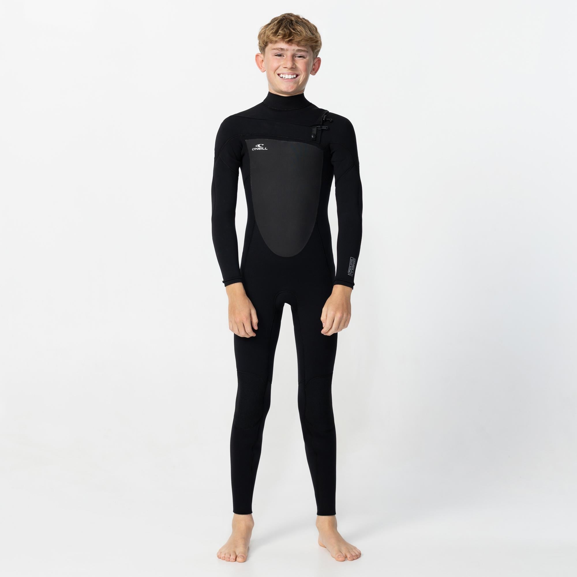 Kid's Focus 4/3mm Steamer Chest Zip Wetsuit - Black