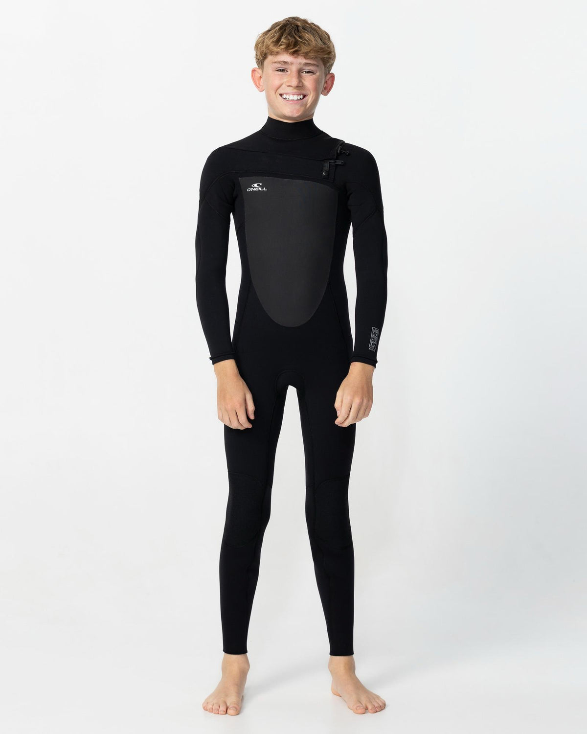 Kid's Focus 4/3mm Steamer Chest Zip Wetsuit - Black