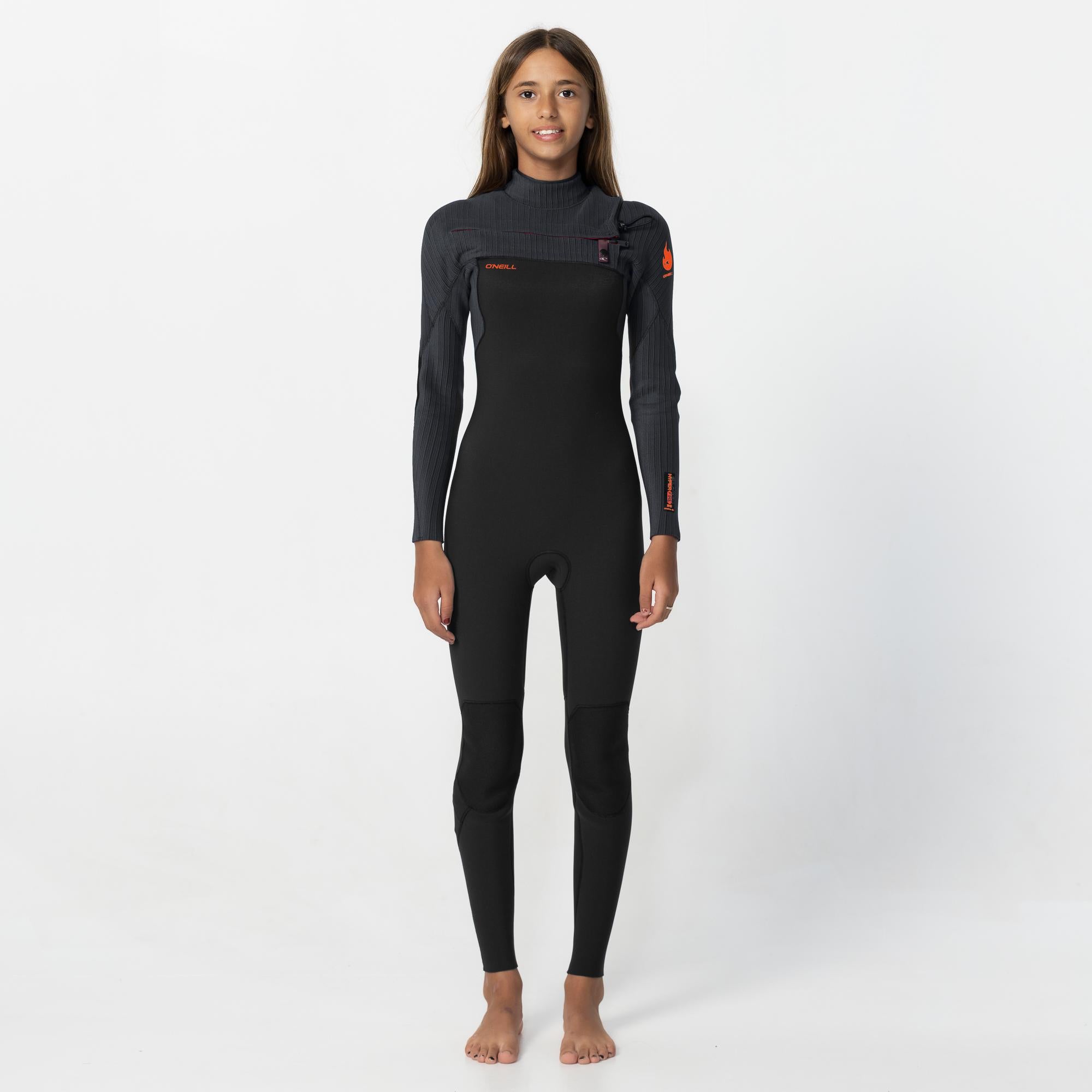 Kid's HyperFire 3/2mm Steamer Chest Zip - Black