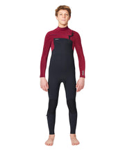 Boy's HyperFreak 3/2+ Steamer Chest Zip Wetsuit - Dark Red