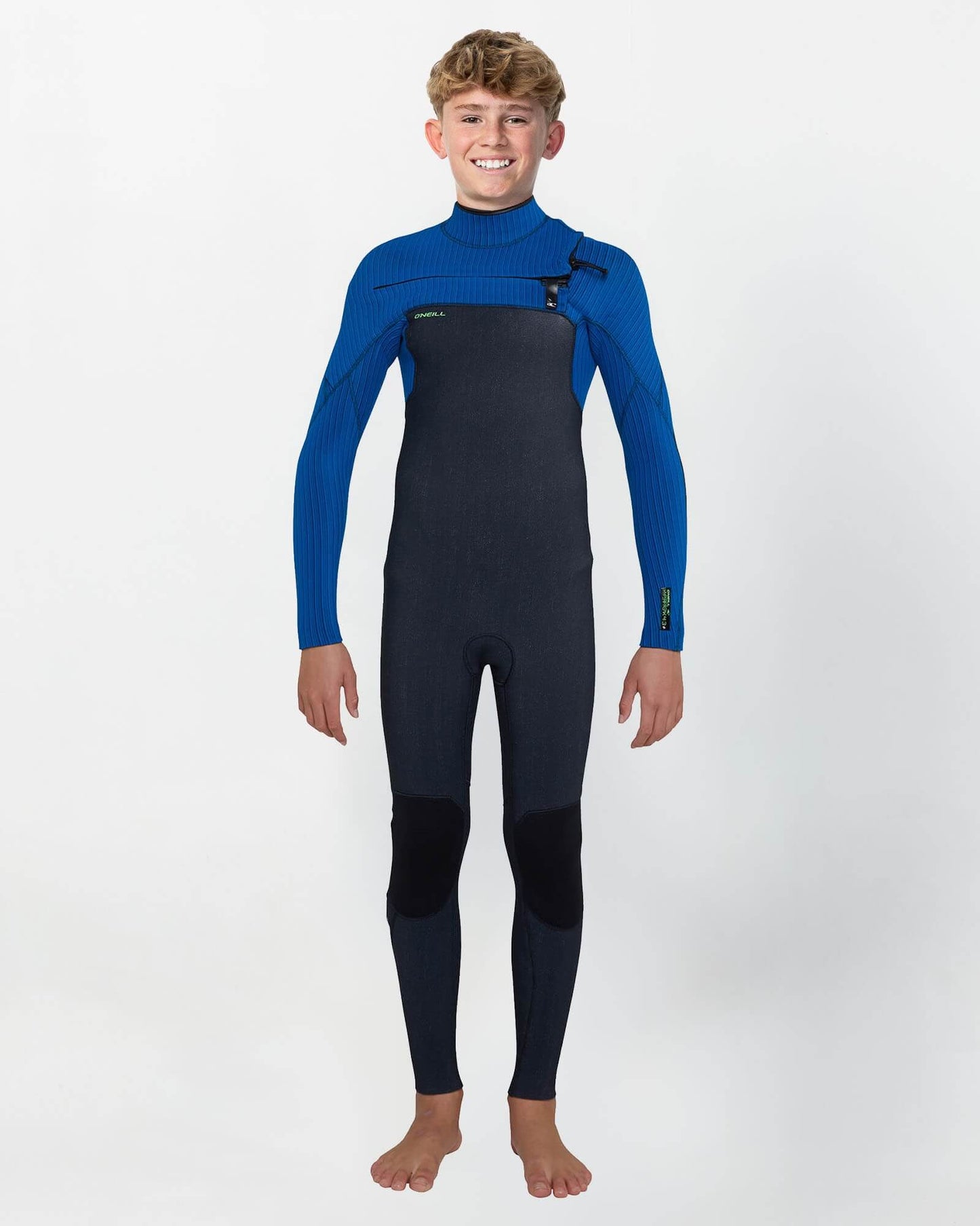Kids HyperFreak 4/3+ Steamer Chest Zip Wetsuit - Acid/Ultrablue