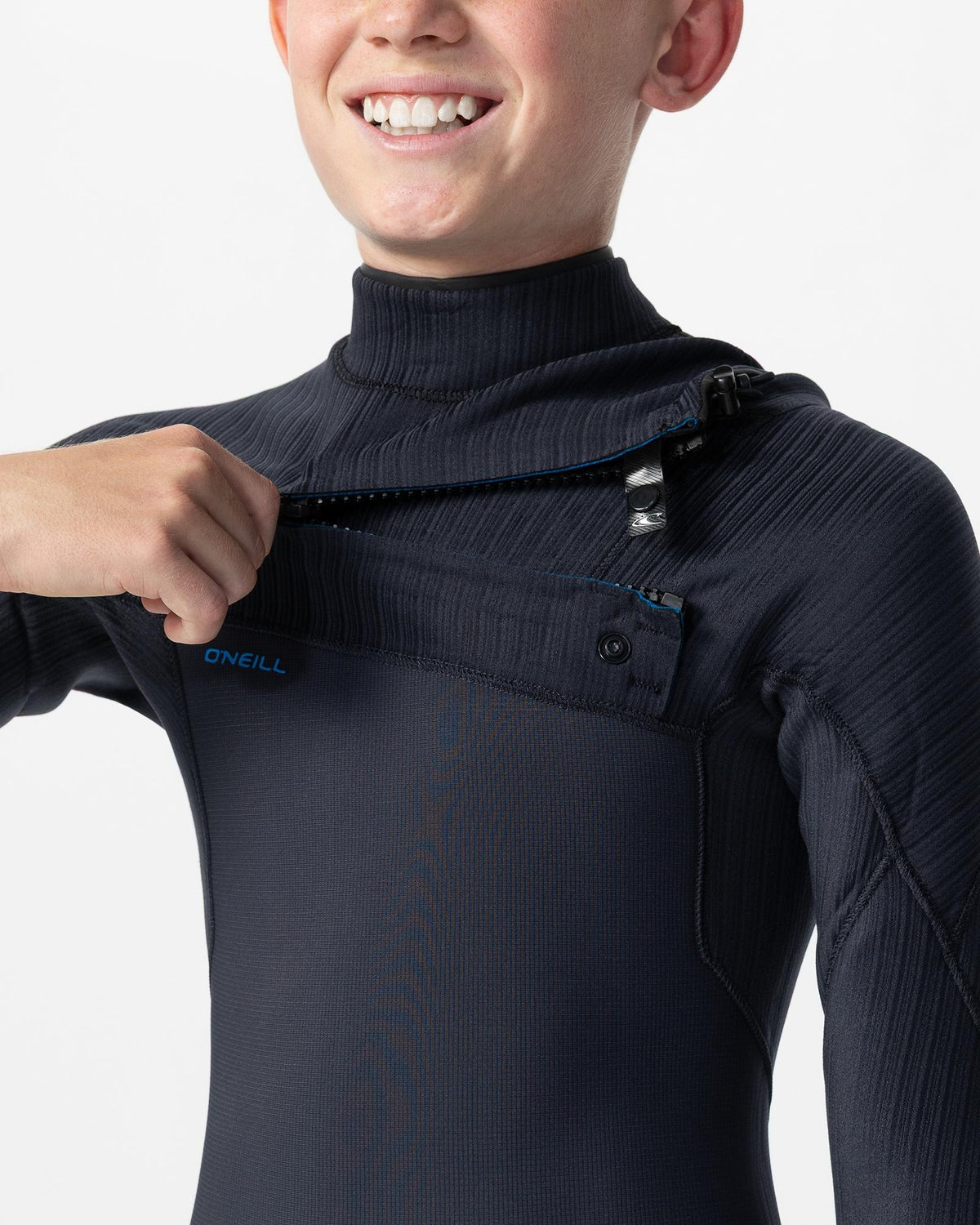 Boy's HyperFreak 4/3+ Steamer Chest Zip Wetsuit - Gunmetal