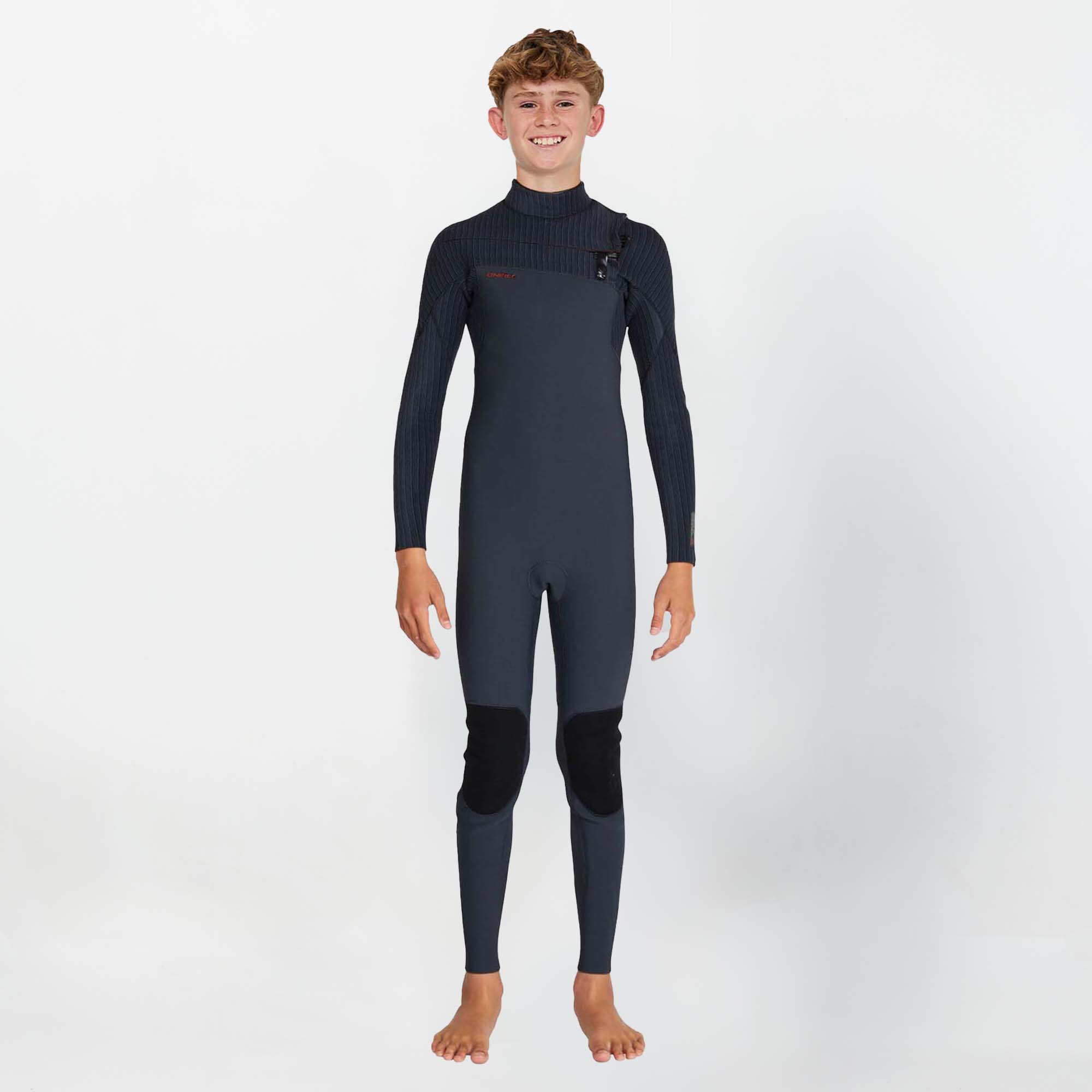 Boy's HyperFire 4/3mm Steamer Chest Zip Wetsuit - Gunmetal