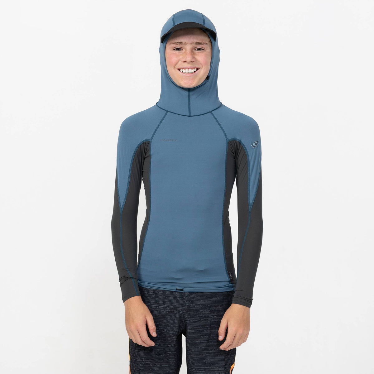 Kid's HyperFreak Skins Long Sleeve Hooded Rash Vest - Blue Fusion