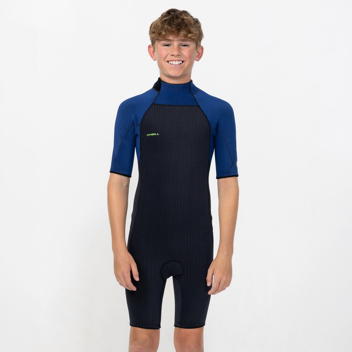 Kid's HyperX FL 2mm Short Sleeve Spring Suit Back Zip - Black/Twilight Blue