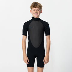 Kids Reactor 2mm Short Sleeve Spring Suit Back Zip - Black