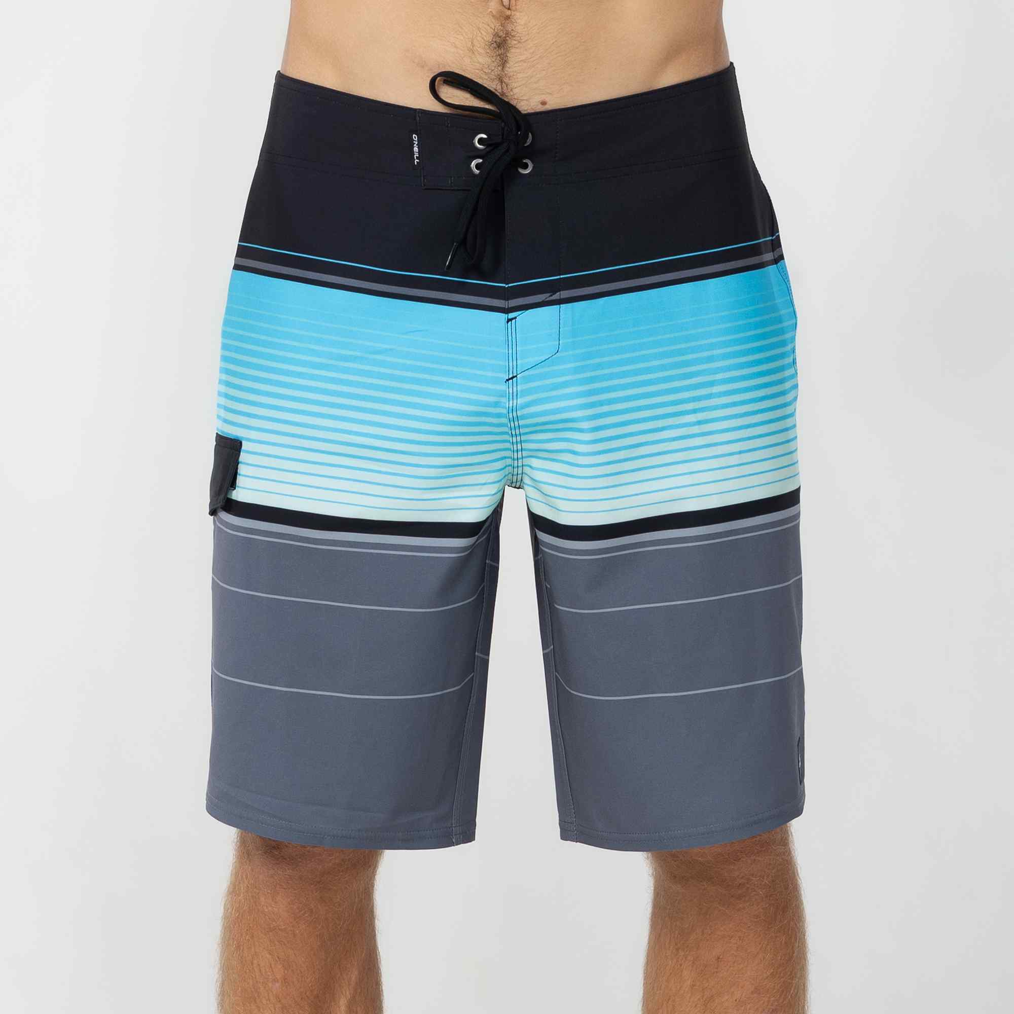 Lennox Stripe 21" Boardshort - Black