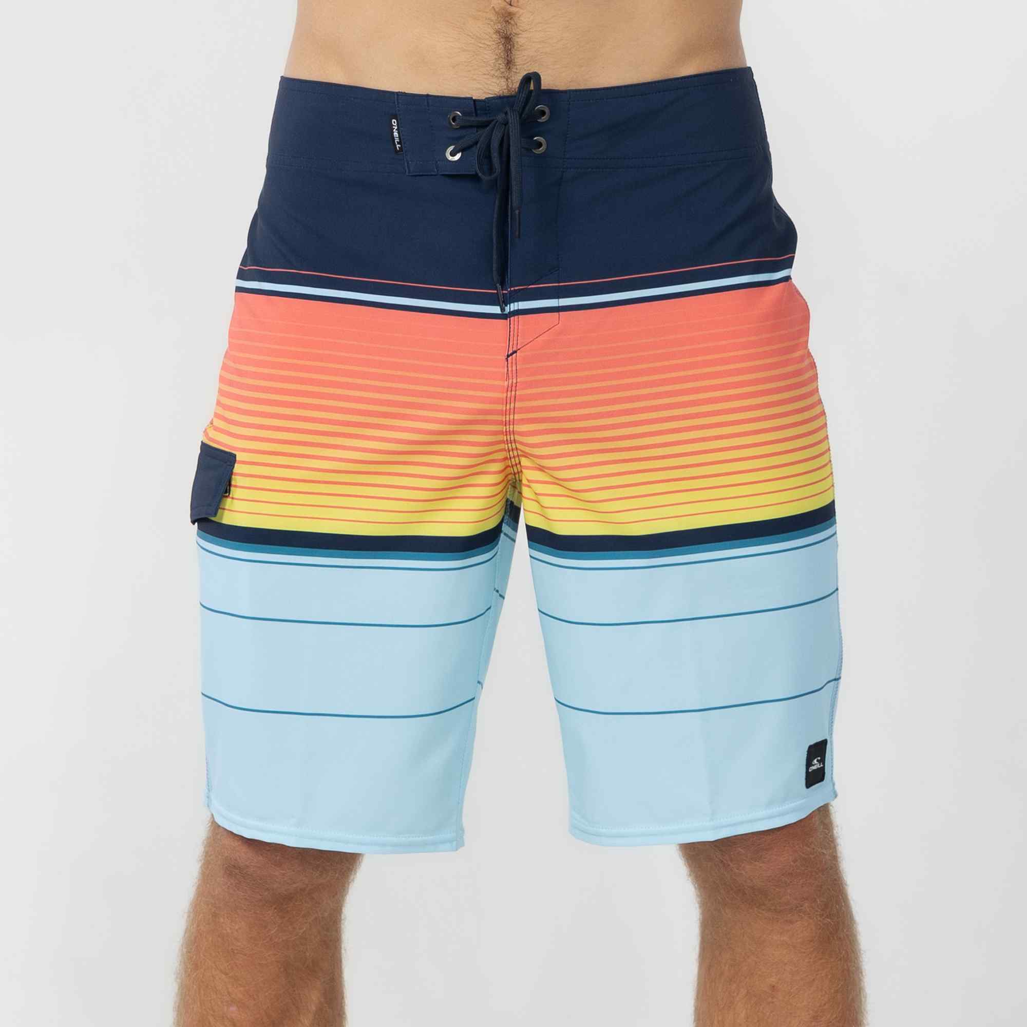 Lennox Stripe 21" Boardshort - Sky Blue