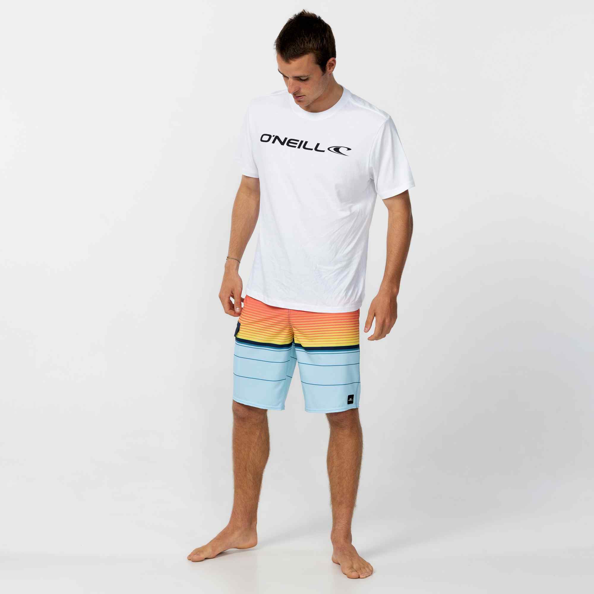 Lennox Stripe 21" Boardshort - Sky Blue