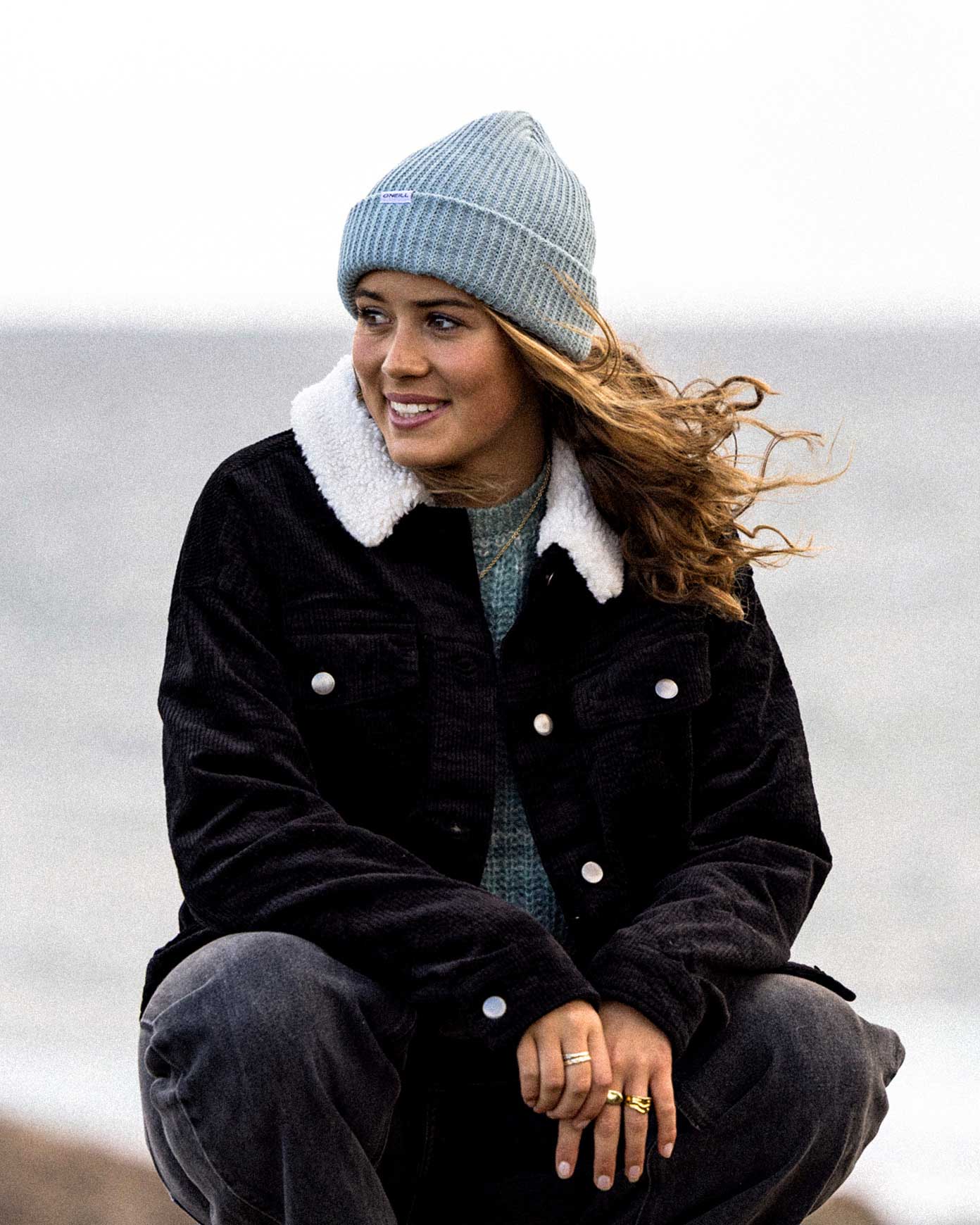 Market Beanie - Silver Blue