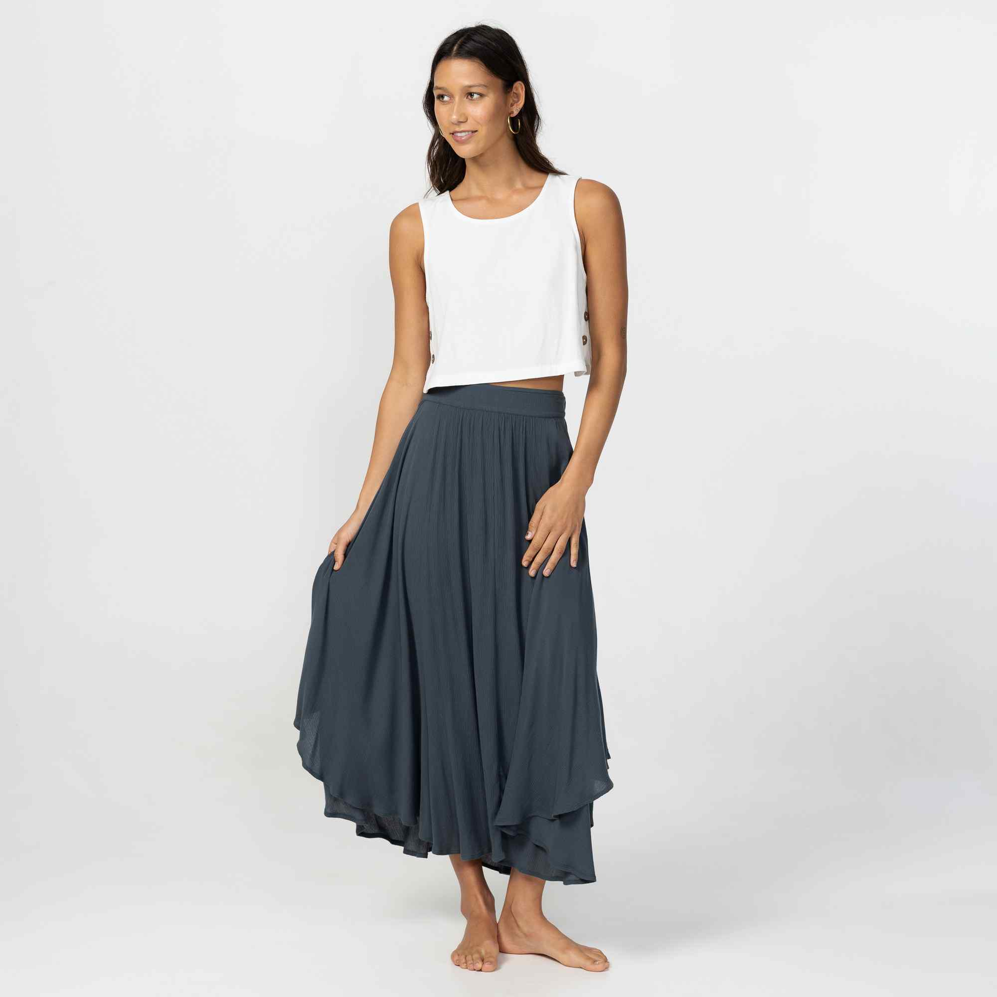 Marnie Solid Skirt - Slate