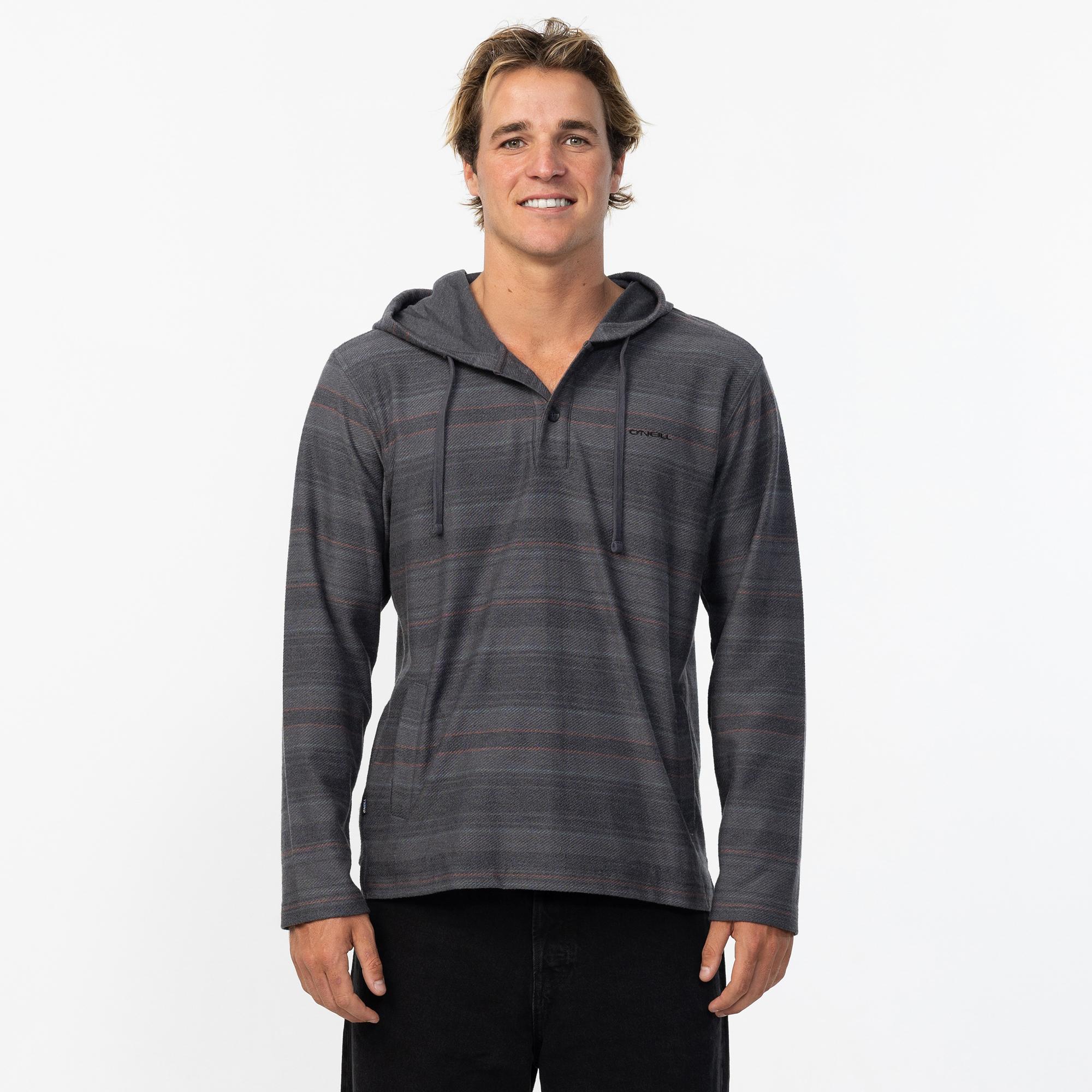 Men's Bavaro Stripe Poncho - Black