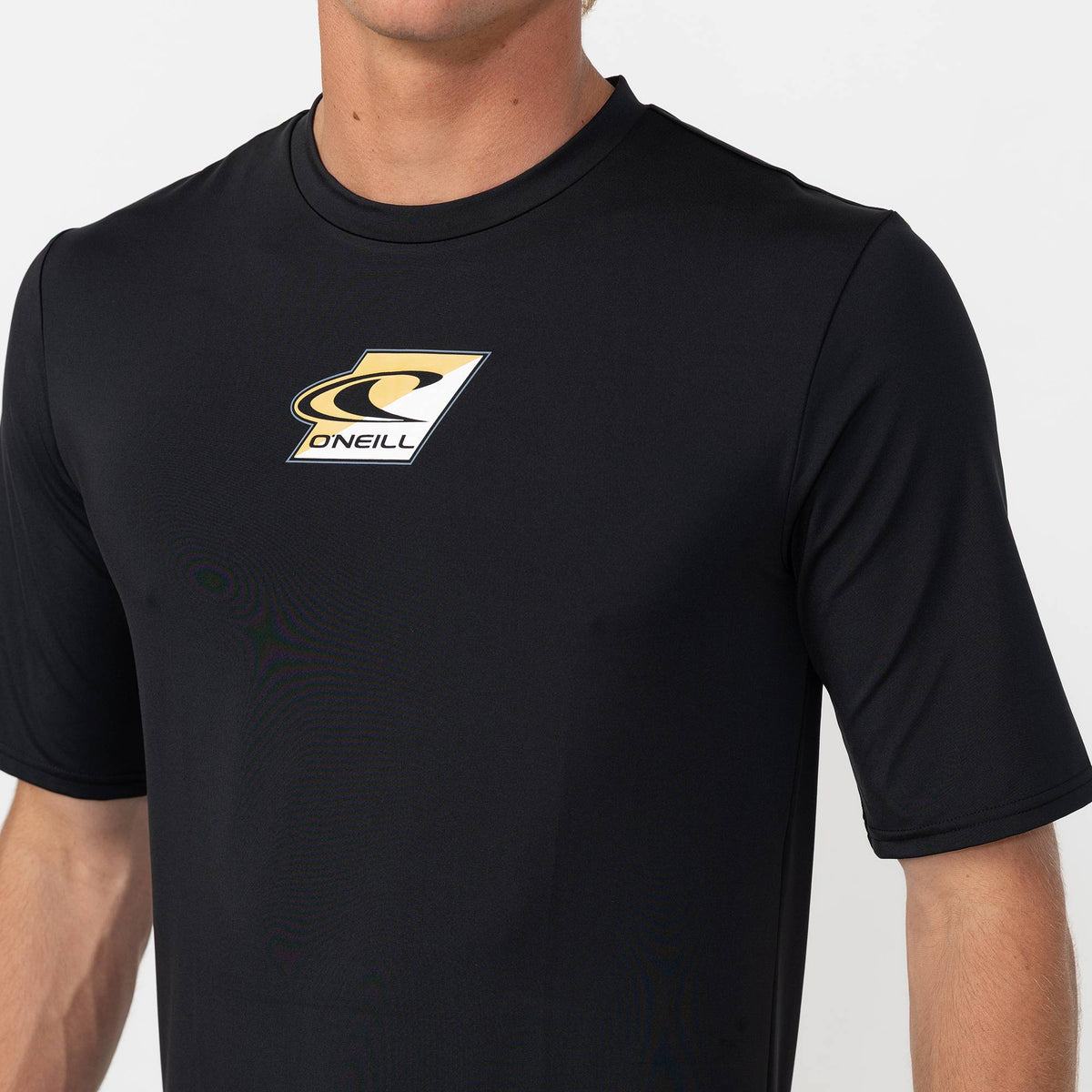 Men's Box Cutter Short Sleeve Rash Vest Tee - Black