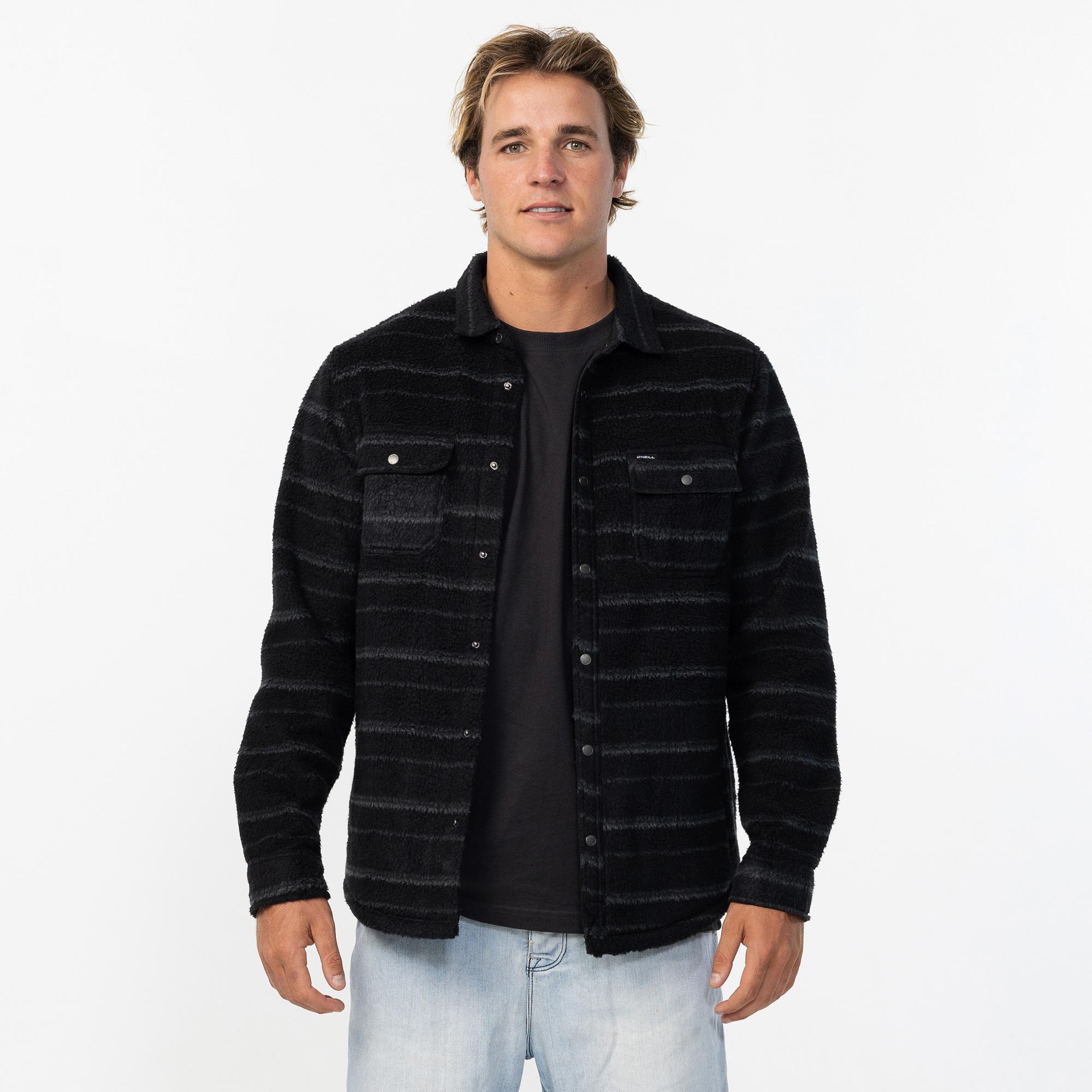 Men's Glacier High Pile Overshirt Superfleece - Black