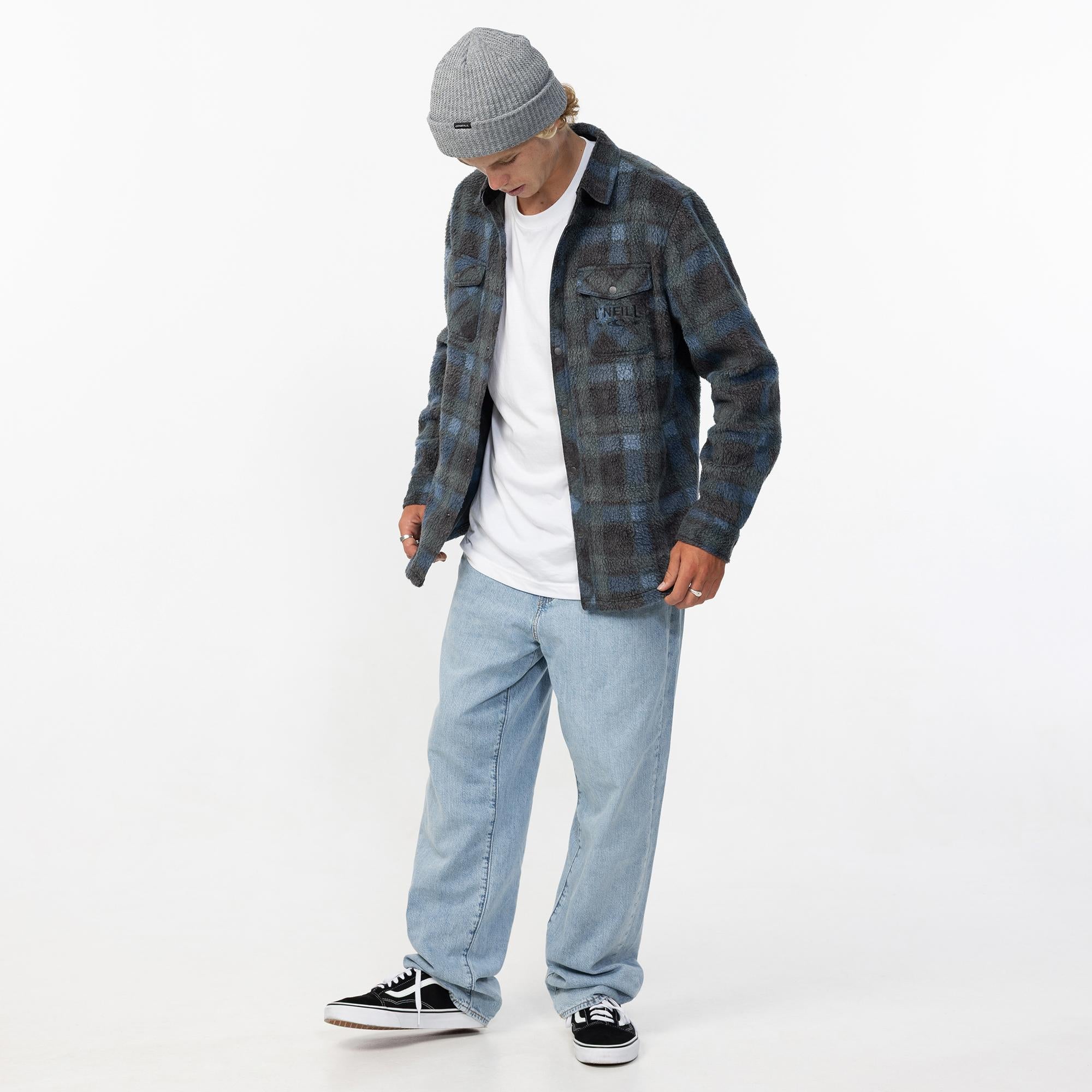 Men's Glacier Plaid High Pile Superfleece - Dark Slate