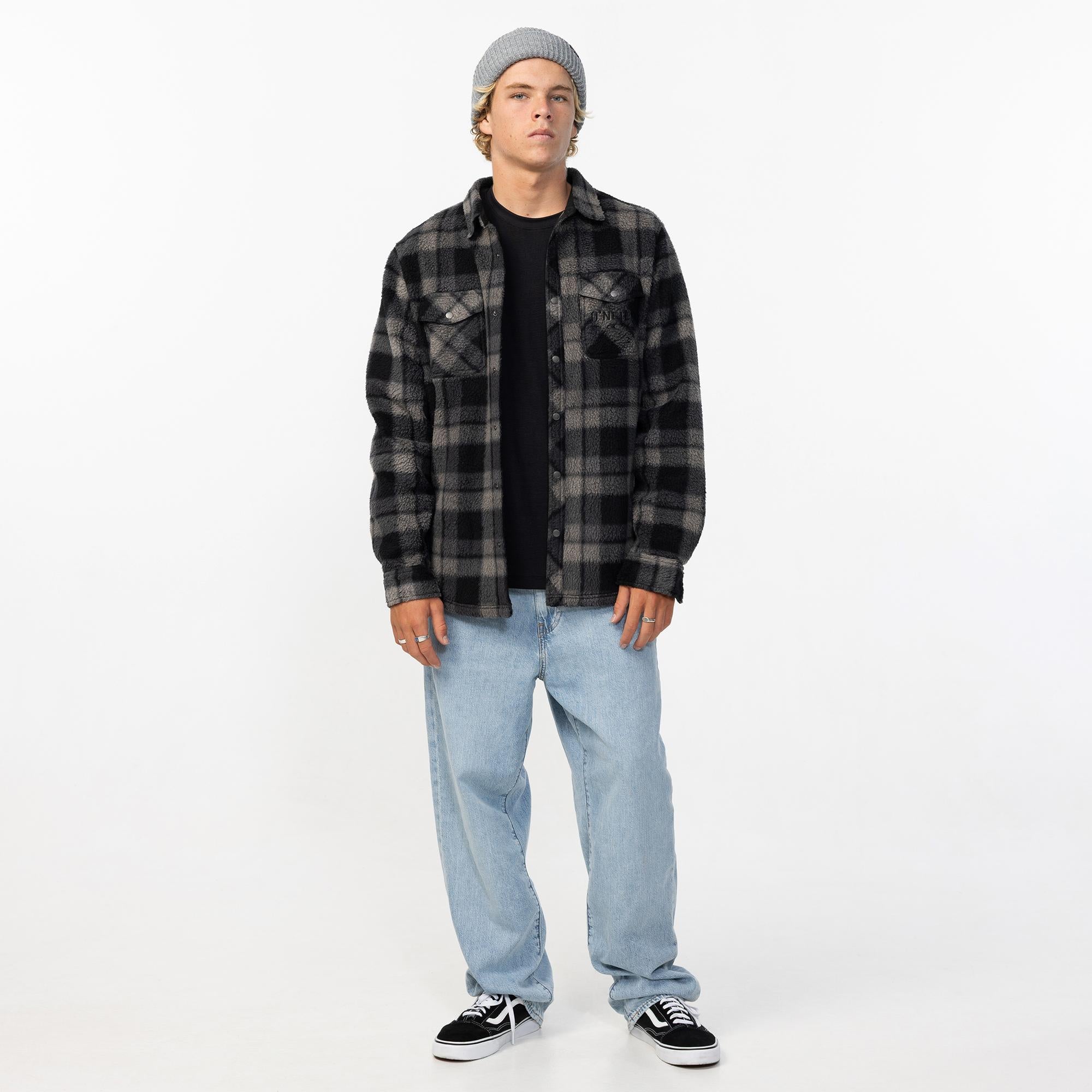 Men's Glacier Plaid High Pile Superfleece - Phantom