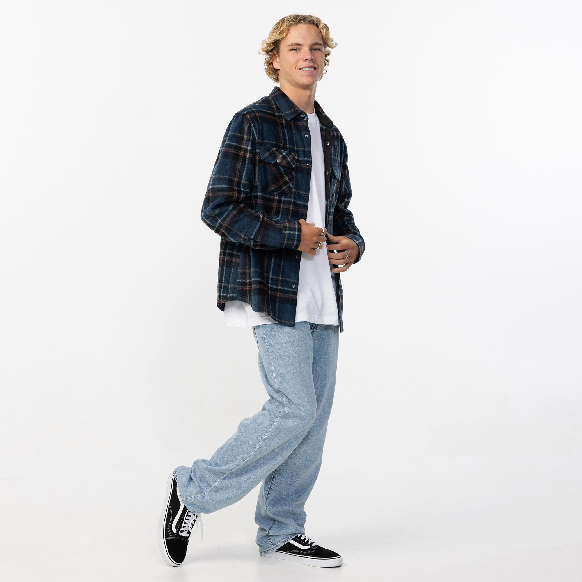 Men's Glacier Plaid Superfleece - Midnight Navy