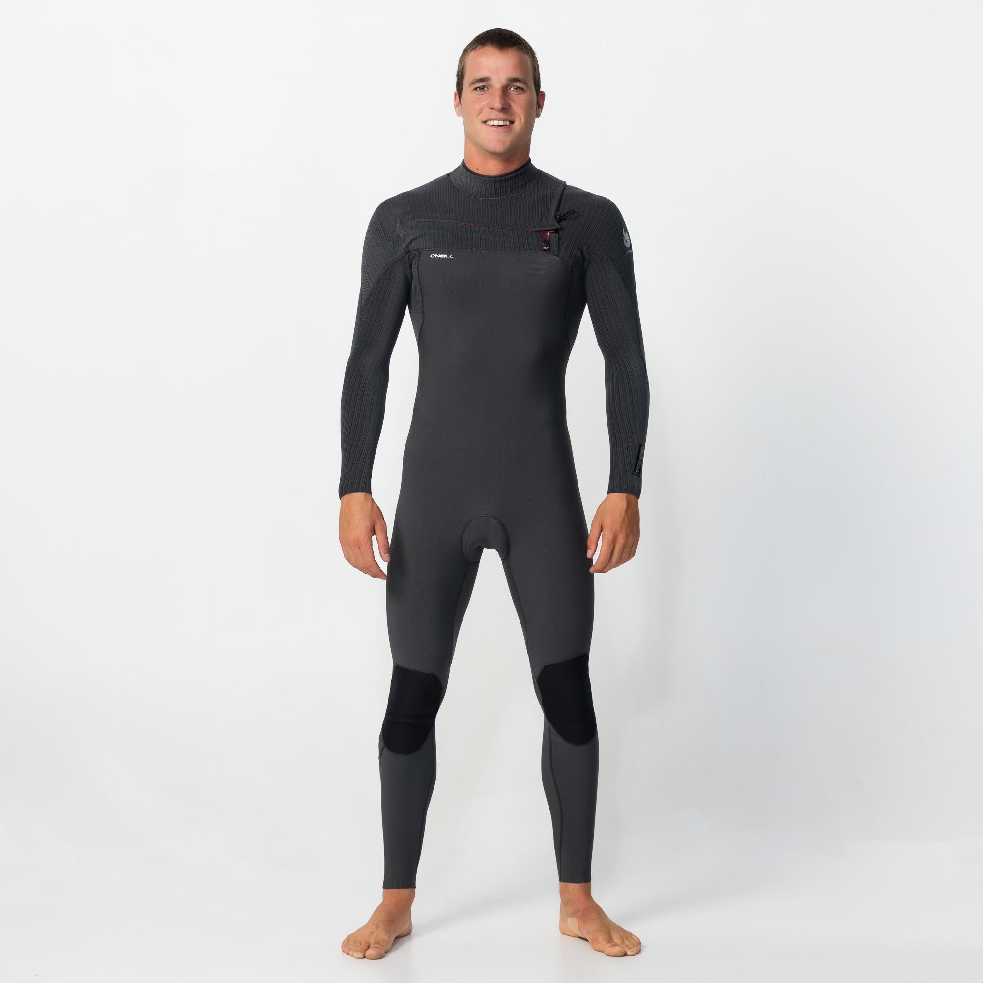 Men's HyperFire 3/2mm Steamer Chest Zip - Steel Grey