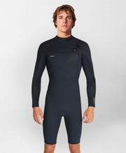 HyperFreak 2mm Long Sleeve Springsuit Chest Zip Wetsuit - Black