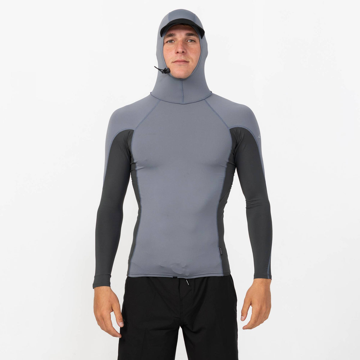 Men's HyperFreak Skins Long Sleeve Hooded Rash Vest - Steel Grey