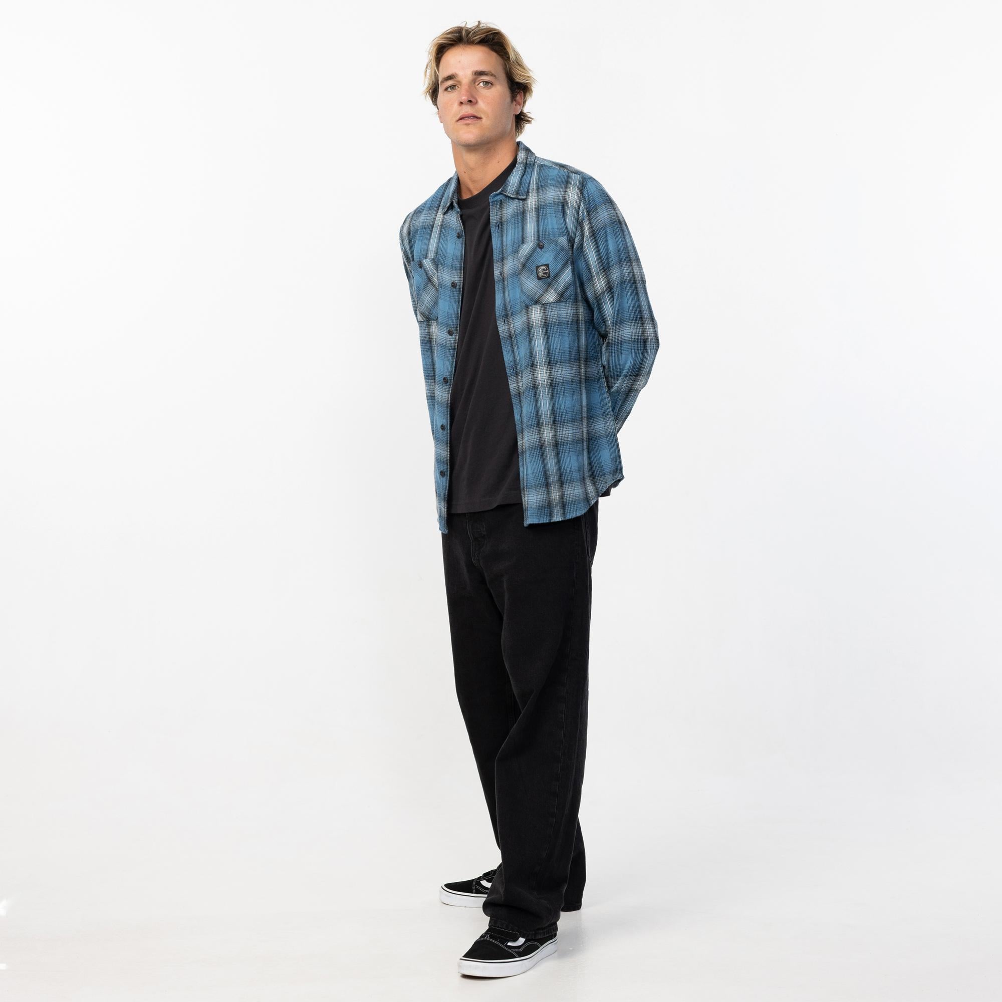 Men's OG Clashed Flannel - Aegean Blue
