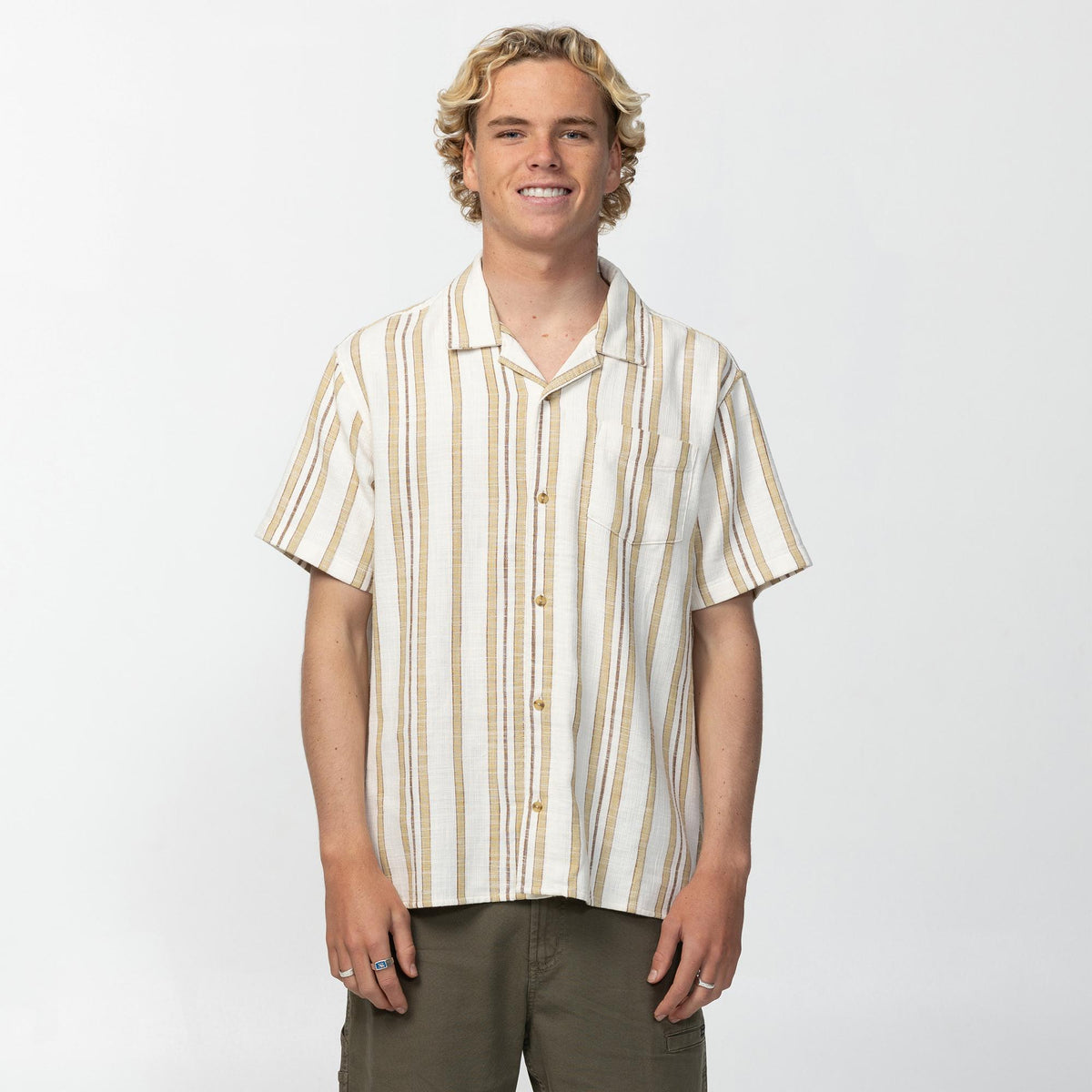 Men's OG Stripe Short Sleeve Shirt - Tofu