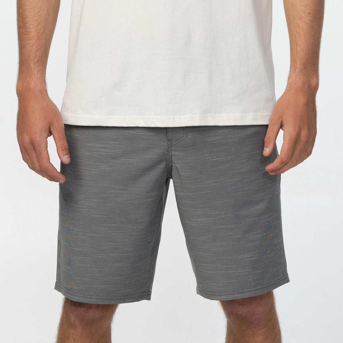 Men's Portola Slub Check 20" Hybrid Short - Gargoyle