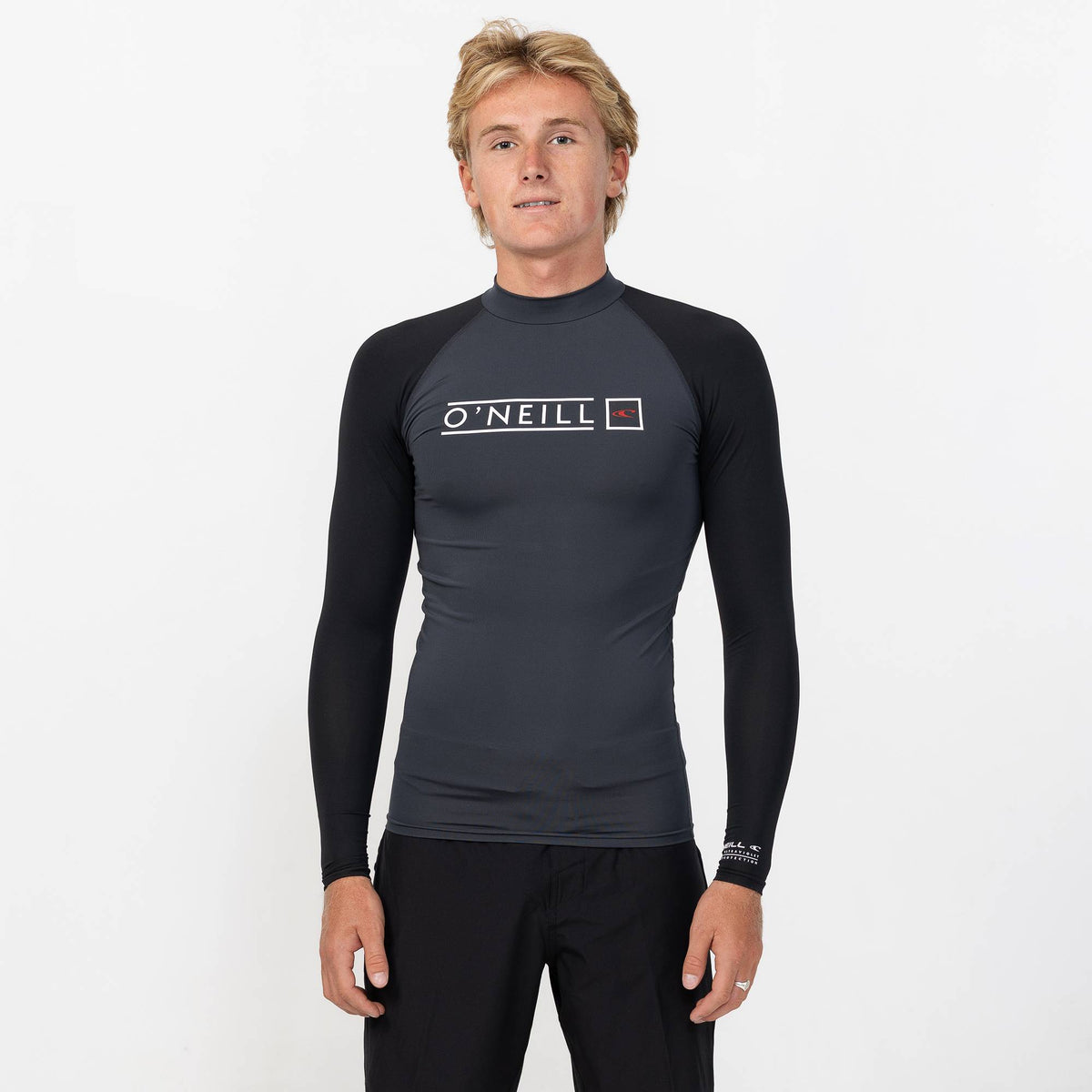 Men's Reactor Block Long Sleeve Rash Vest - Charcoal