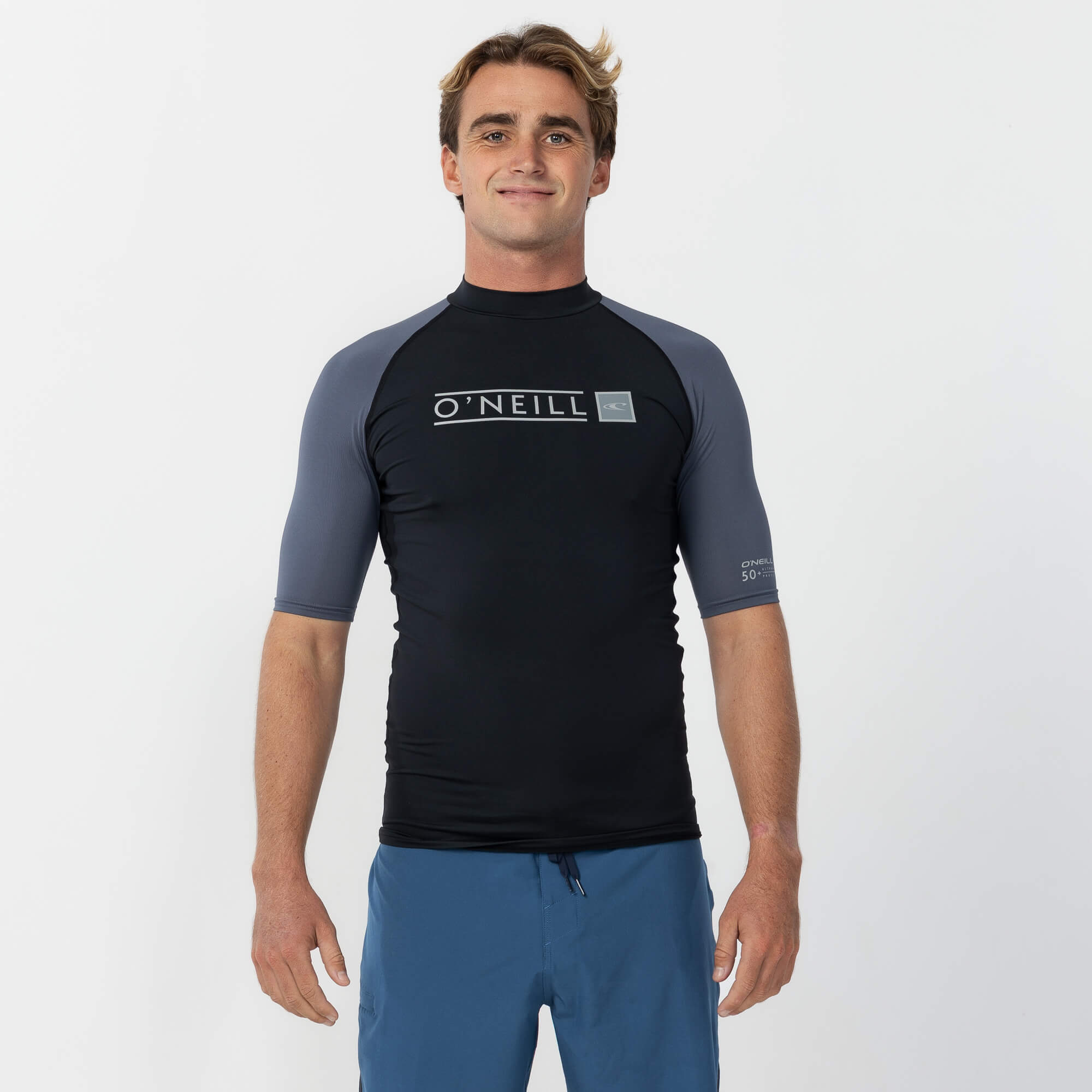 Men's Reactor Block Short Sleeve Rash Vest - Orion Blue