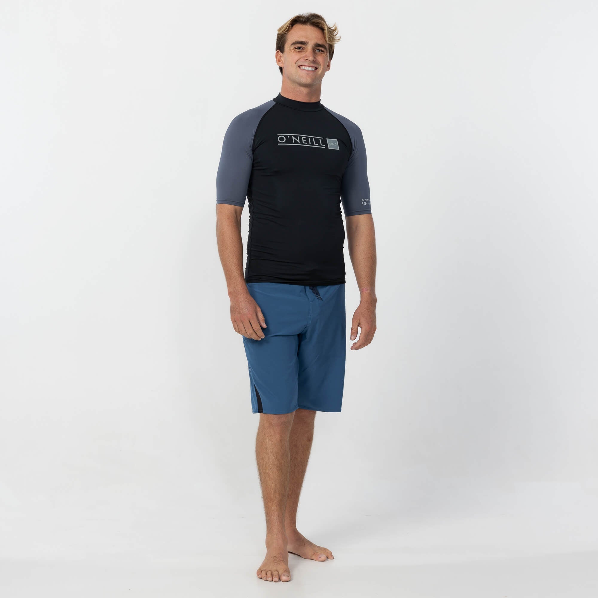 Men's Reactor Block Short Sleeve Rash Vest - Orion Blue
