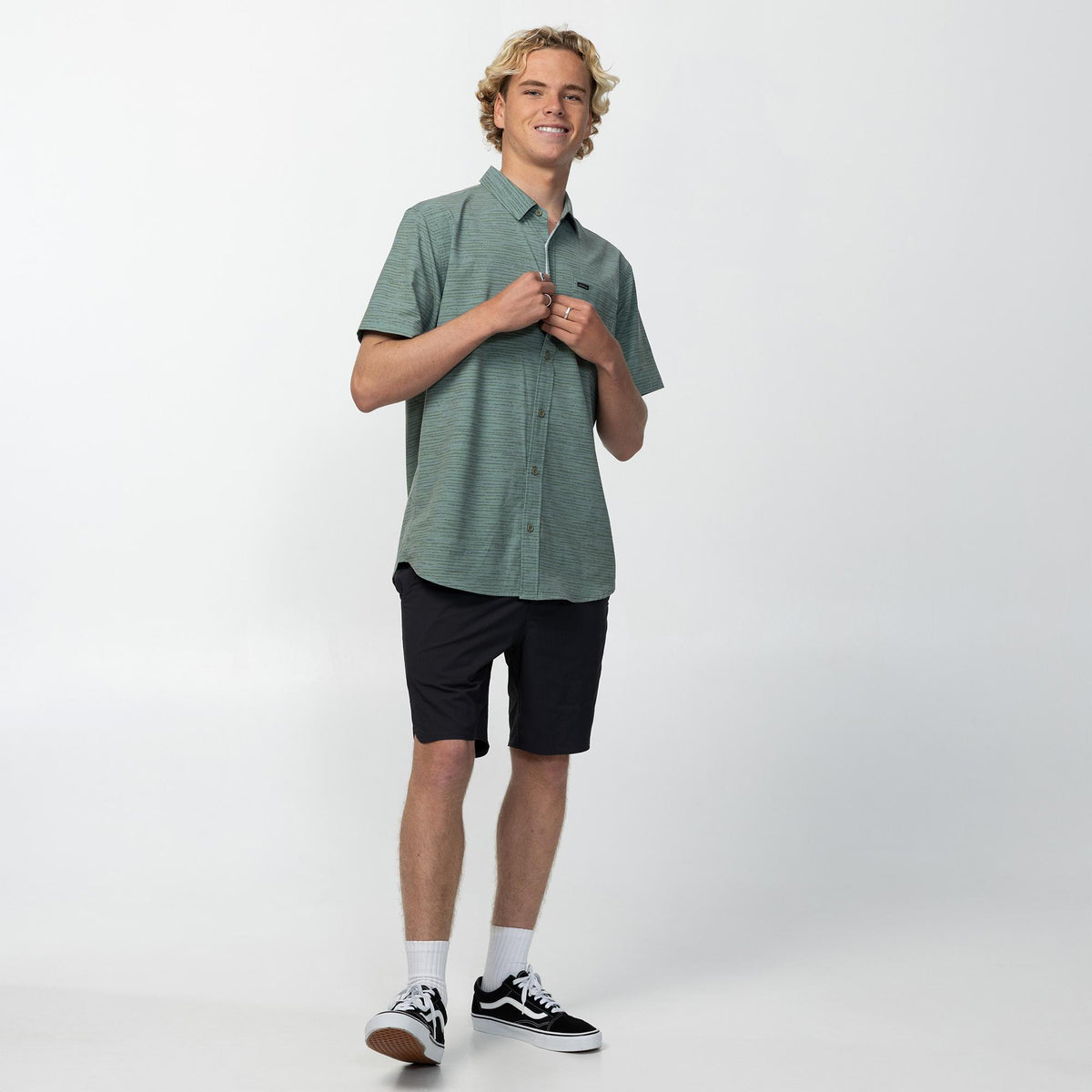 Men's TRVLR UPF Traverse Stripe Standard Shirt - Sage Green