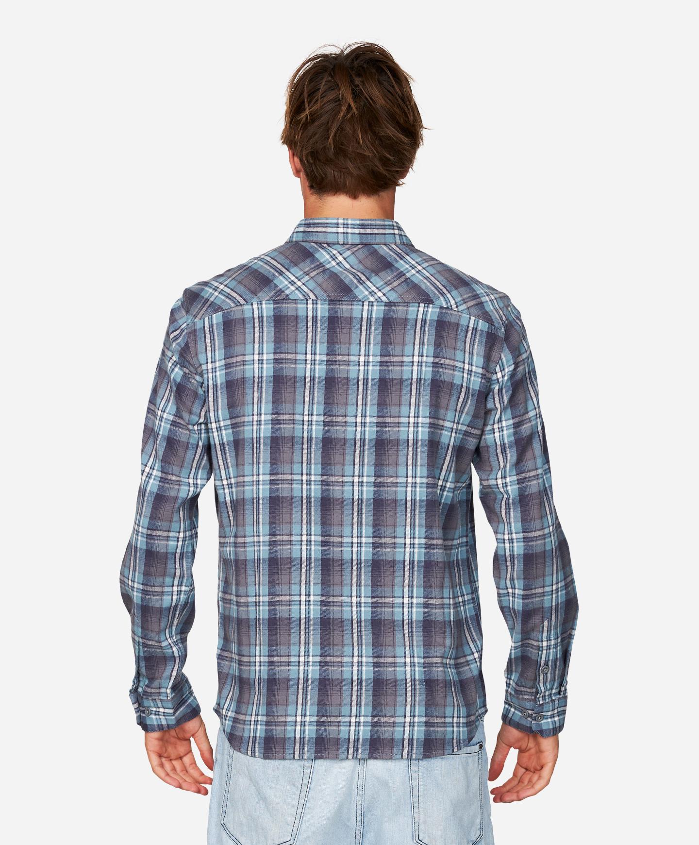 Redmond Plaid Stretch Flannel Shirt - Scrub Blue