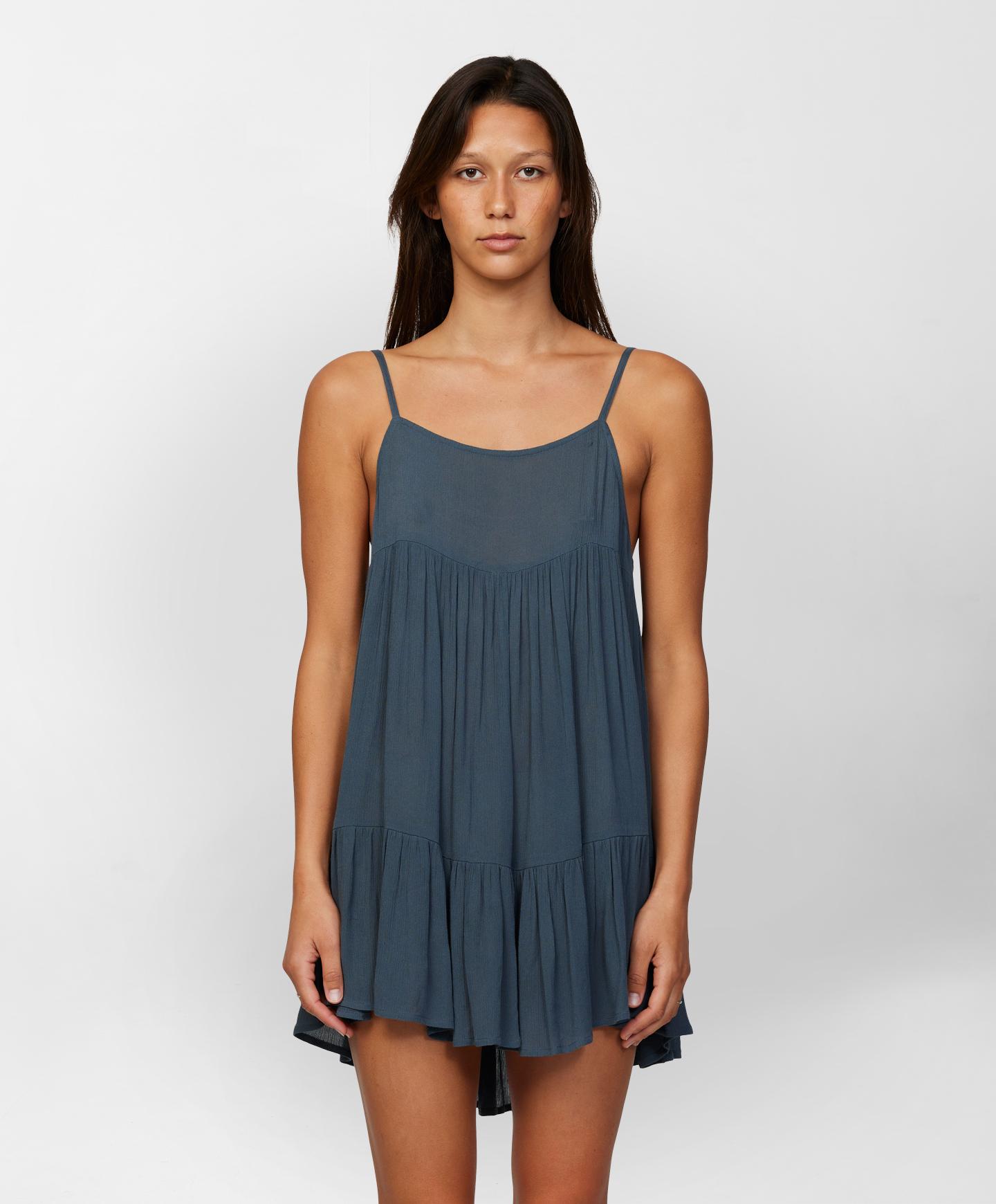 Saltwater Solids Rilee Coverup Dress - Slate Wash