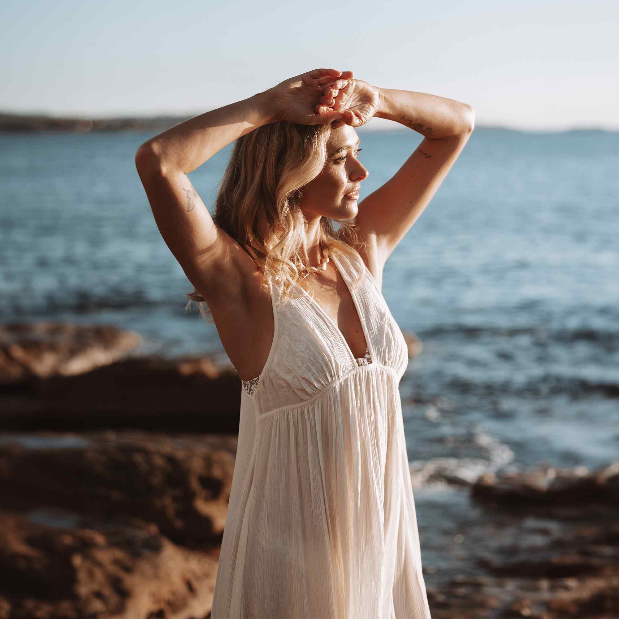 Saltwater Solids Sarah Dress - Vanilla