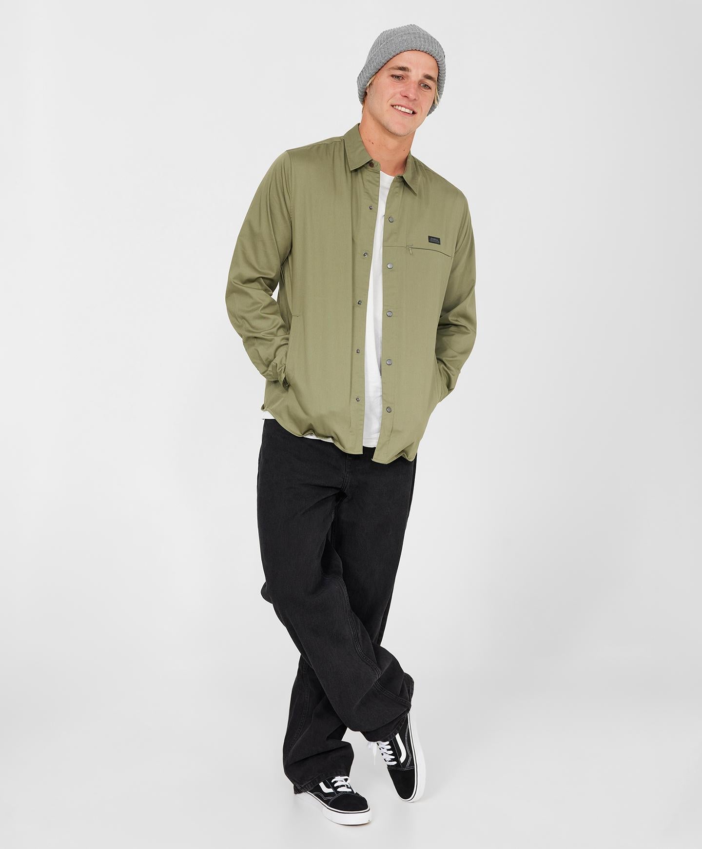 TRVLR Drifter Overshirt - Deep Green