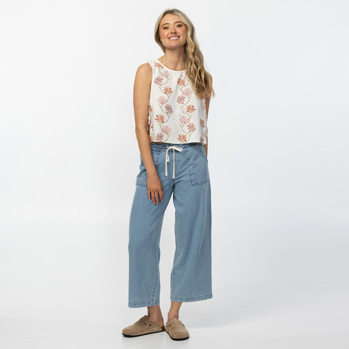 Women's Athena Ivy Floral Sleeveless Top - Tofu