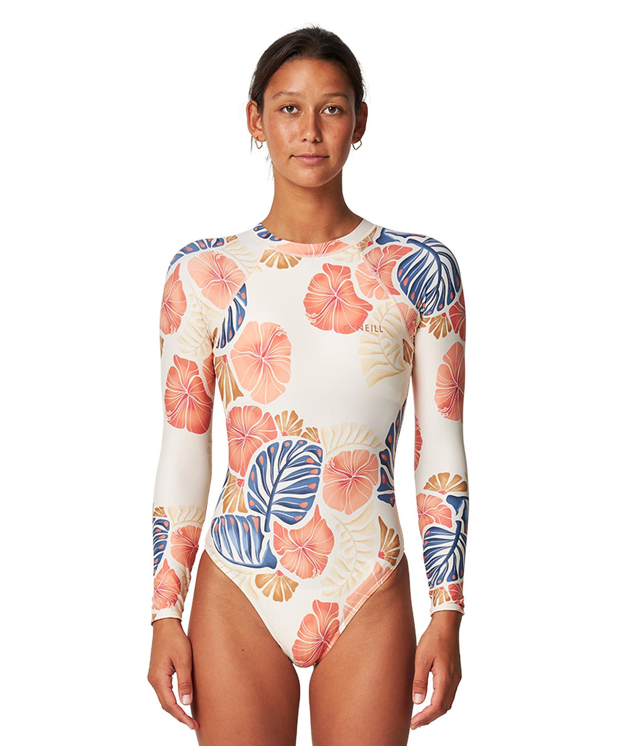 Women's Bahia Cutout BZ Surfsuit - Vintage Aloha White