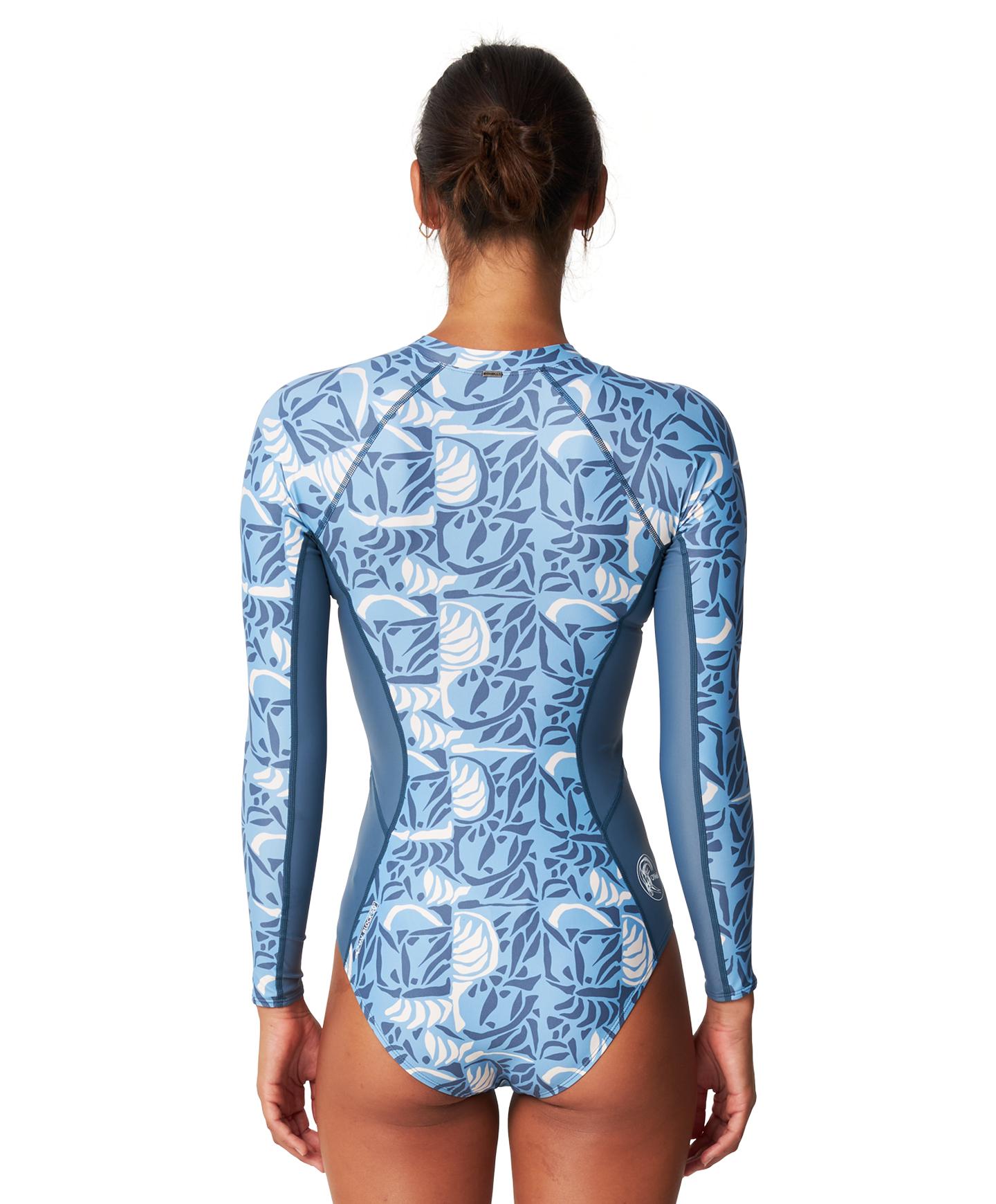 Women's Bahia Lycra Half FZ Surf Suit - Check Mosaic