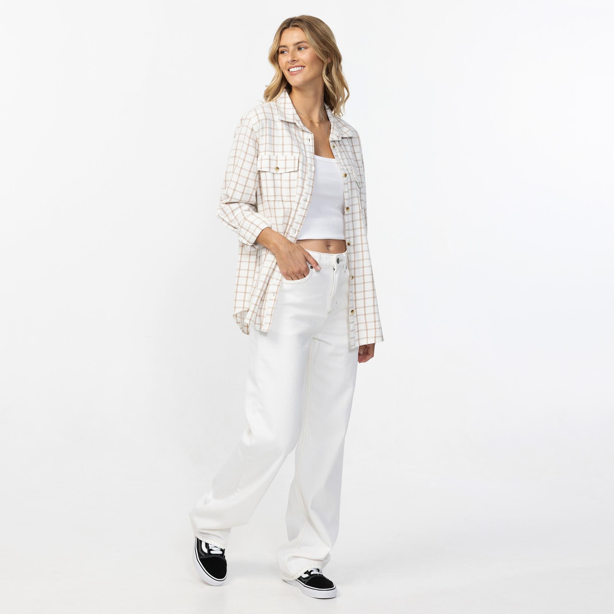 Women's Brooks Flannel Shirt - Winter White