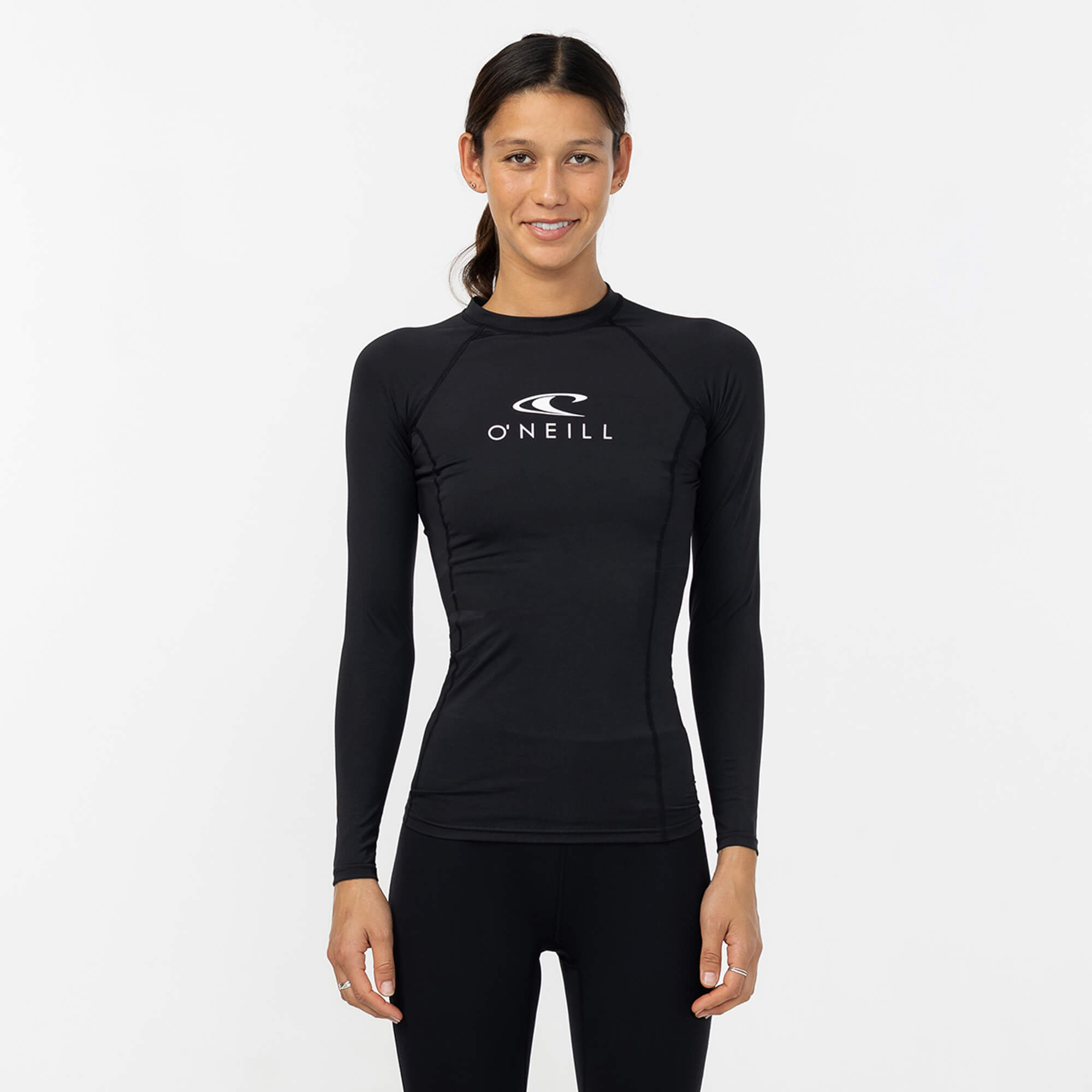 Women's Classic Long Sleeve Rash Vest - Black