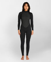 Womens Factor 3/2mm Steamer Back Zip Wetsuit - Black