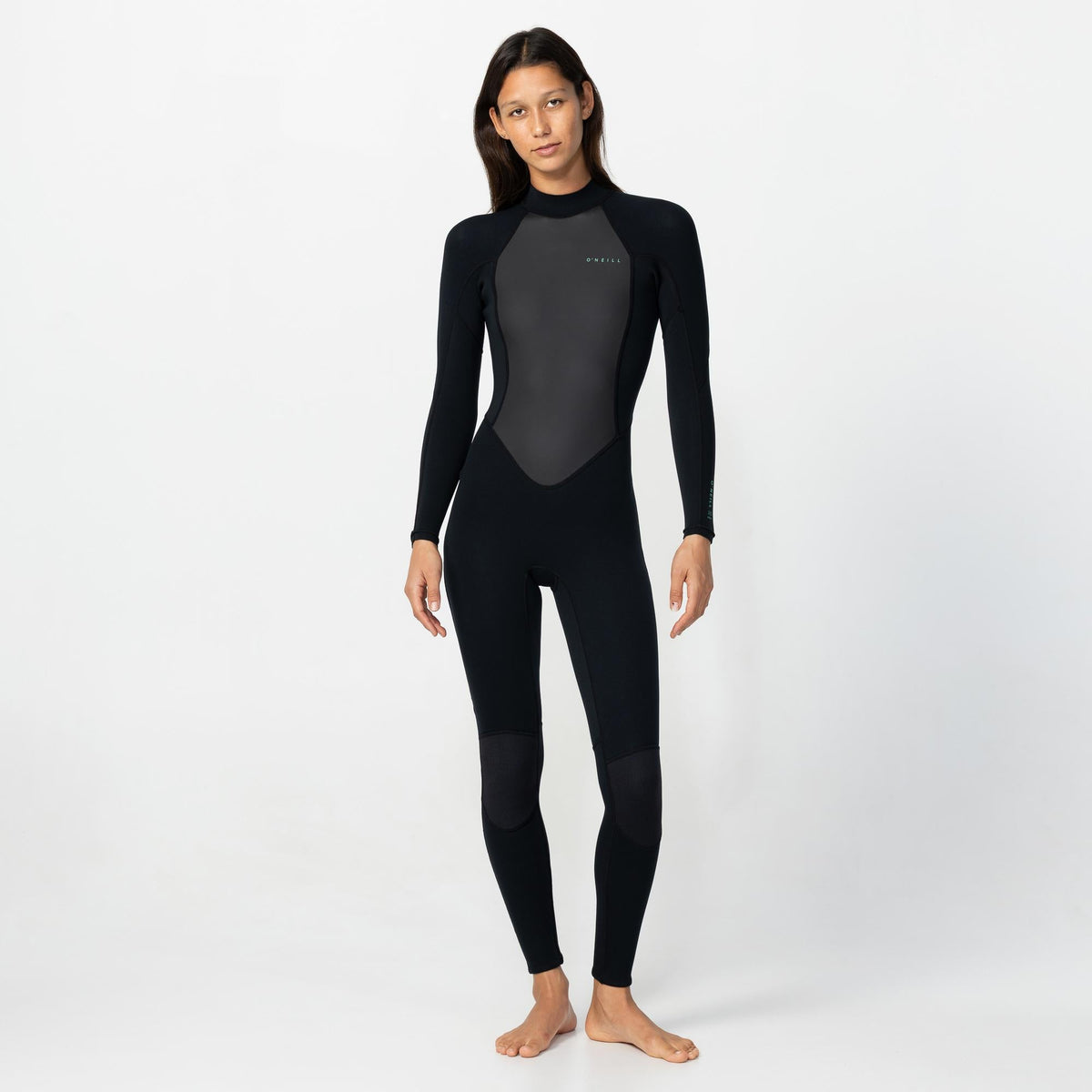 Womens Factor 3/2mm Steamer Back Zip Wetsuit - Black