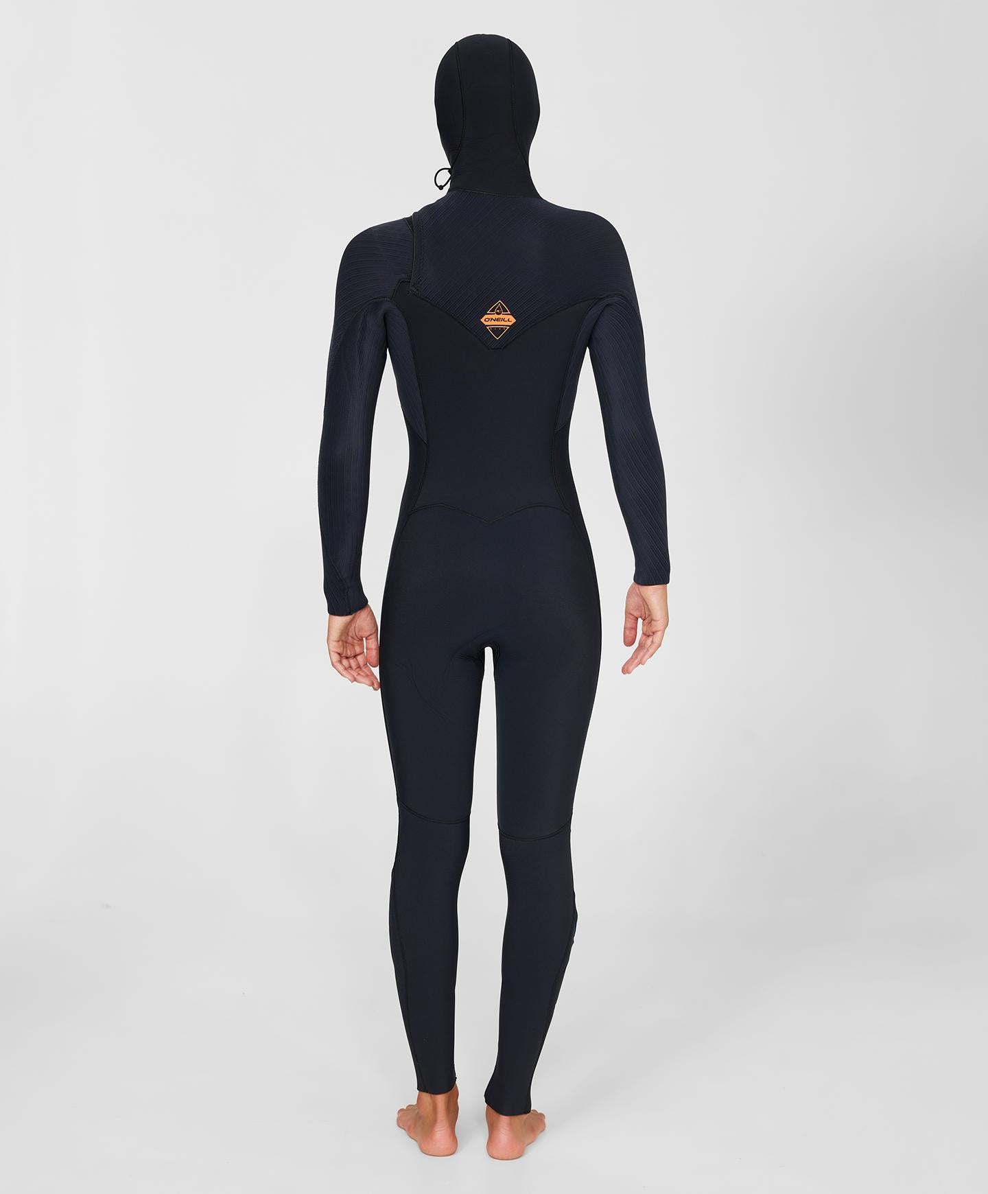 Women's HyperFreak 5.5/4+mm Hooded Steamer Chest Zip Wetsuit - Black