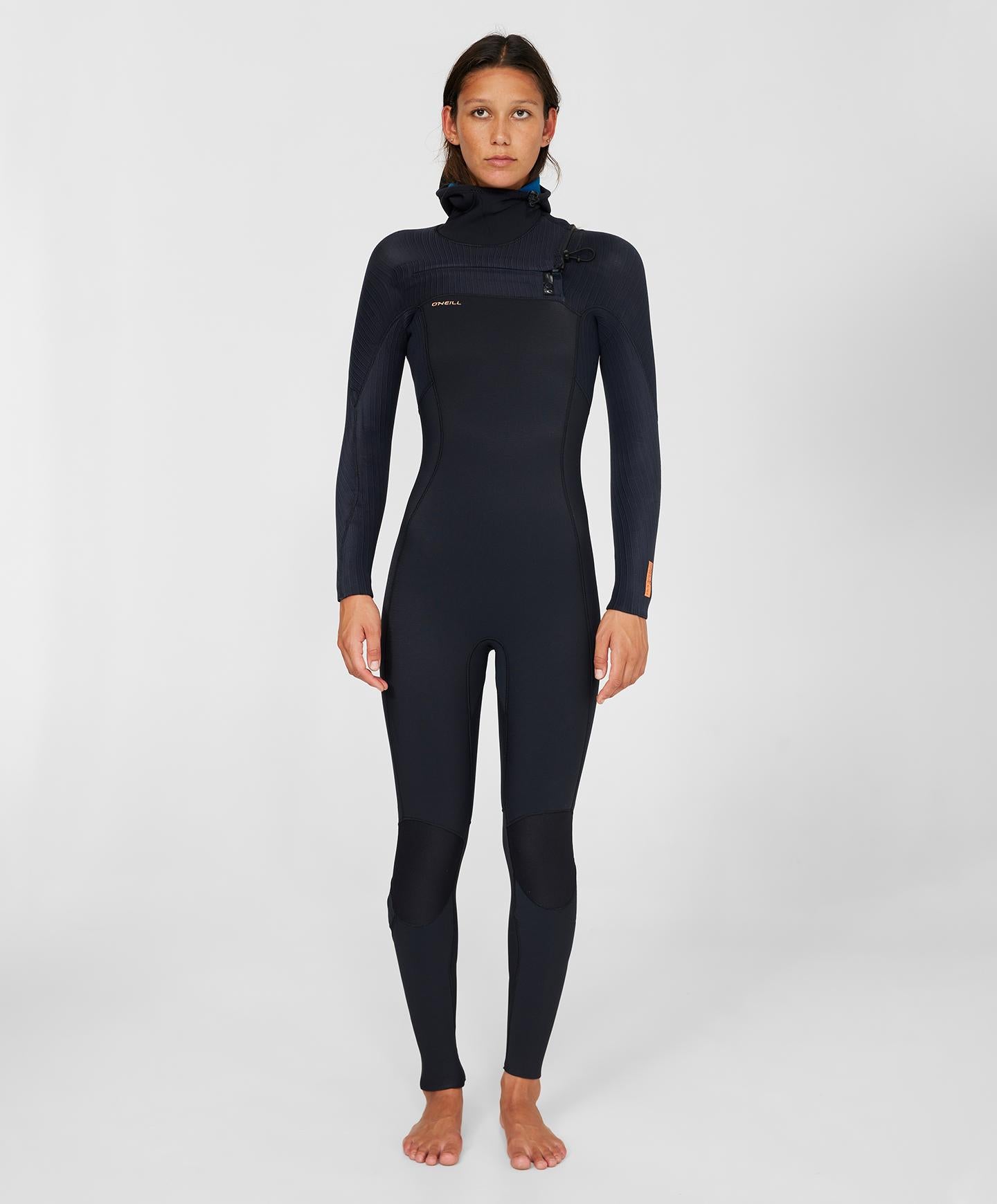 Women's HyperFreak 5.5/4+mm Hooded Steamer Chest Zip Wetsuit - Black