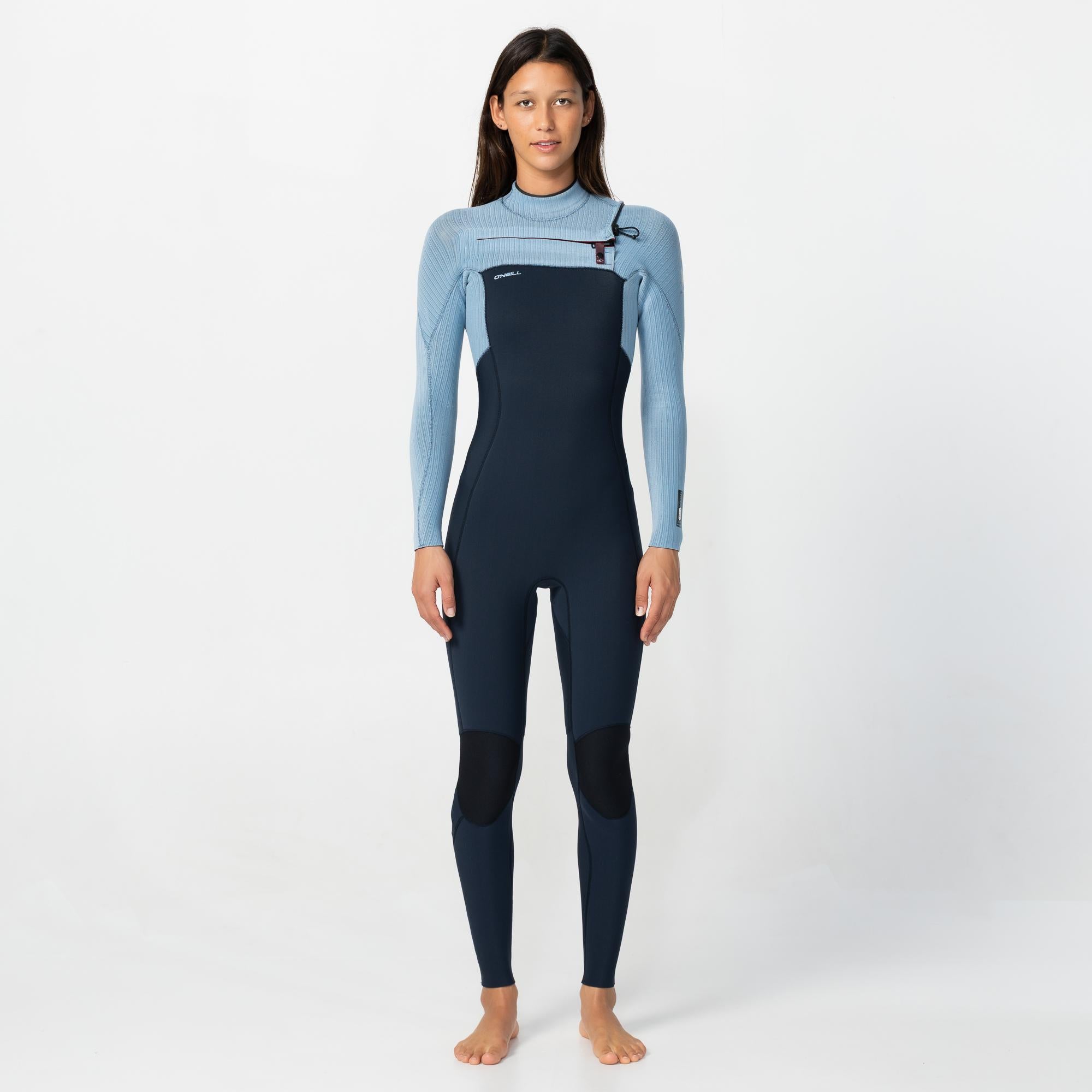 Women's HyperFire 3/2mm Steamer Chest Zip - Faded Denim