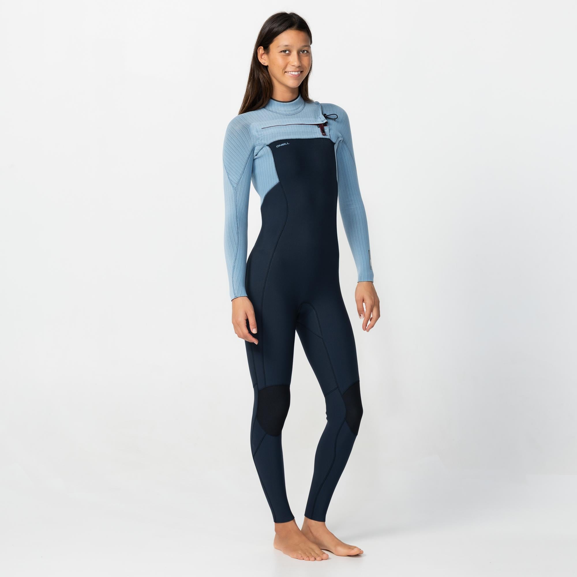 Women's HyperFire 3/2mm Steamer Chest Zip - Faded Denim