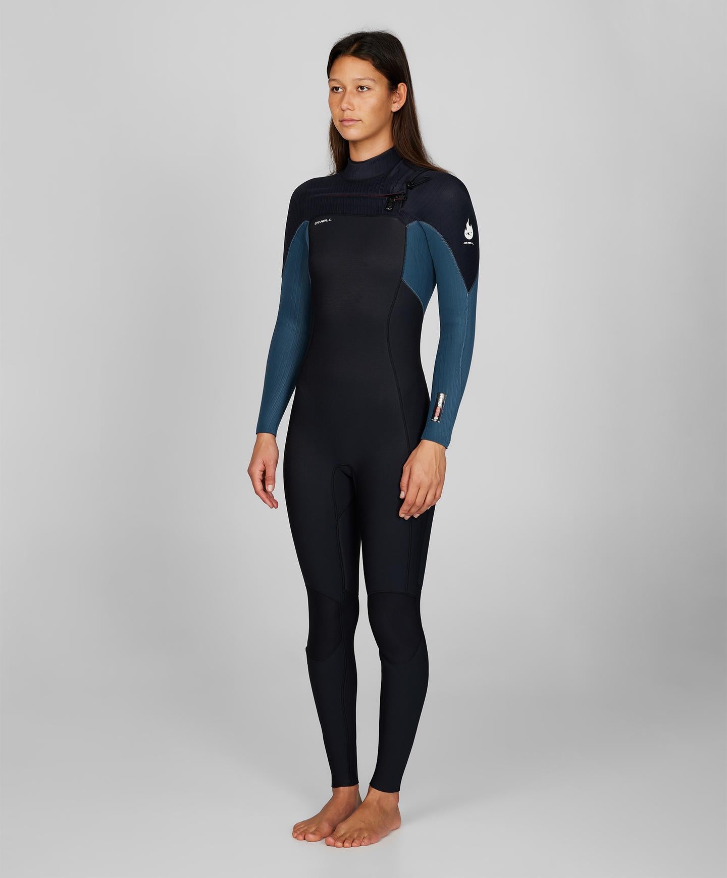 Women's HyperFire 3/2mm Steamer Chest Zip Wetsuit - Cadet