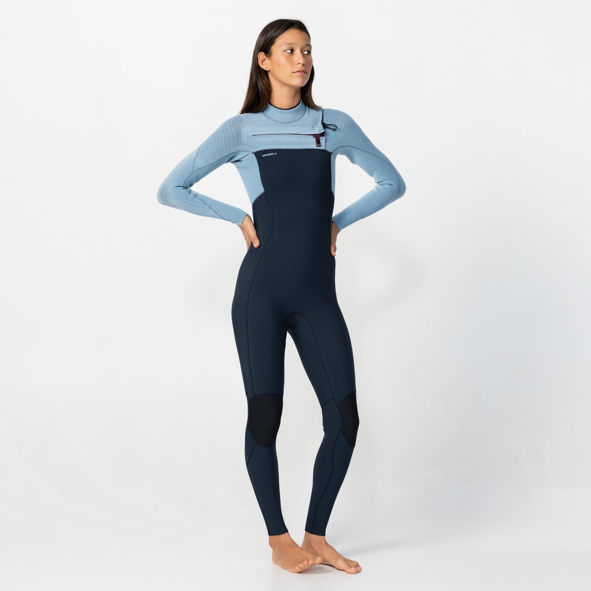 Women's HyperFire 4/3mm Steamer Chest Zip - Faded Denim